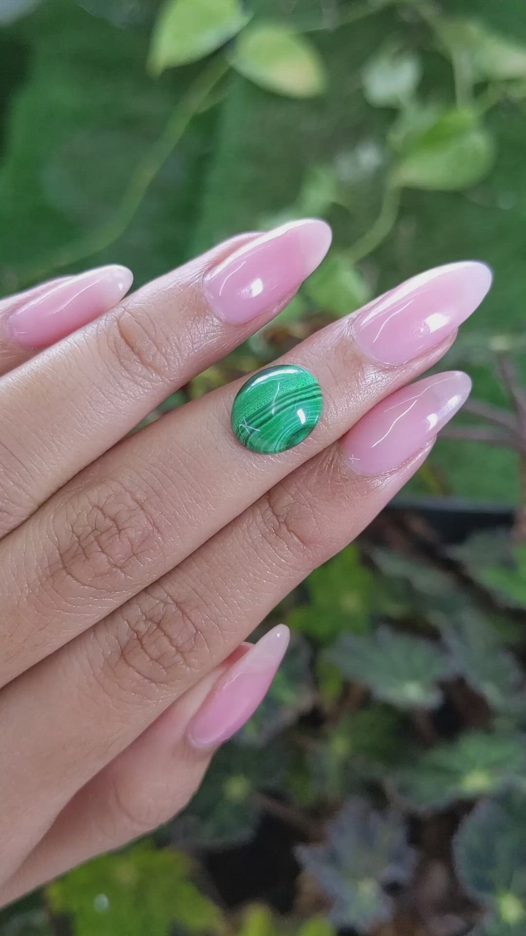 5.04 Ct. Cabochon Malachite from Russia Size Video