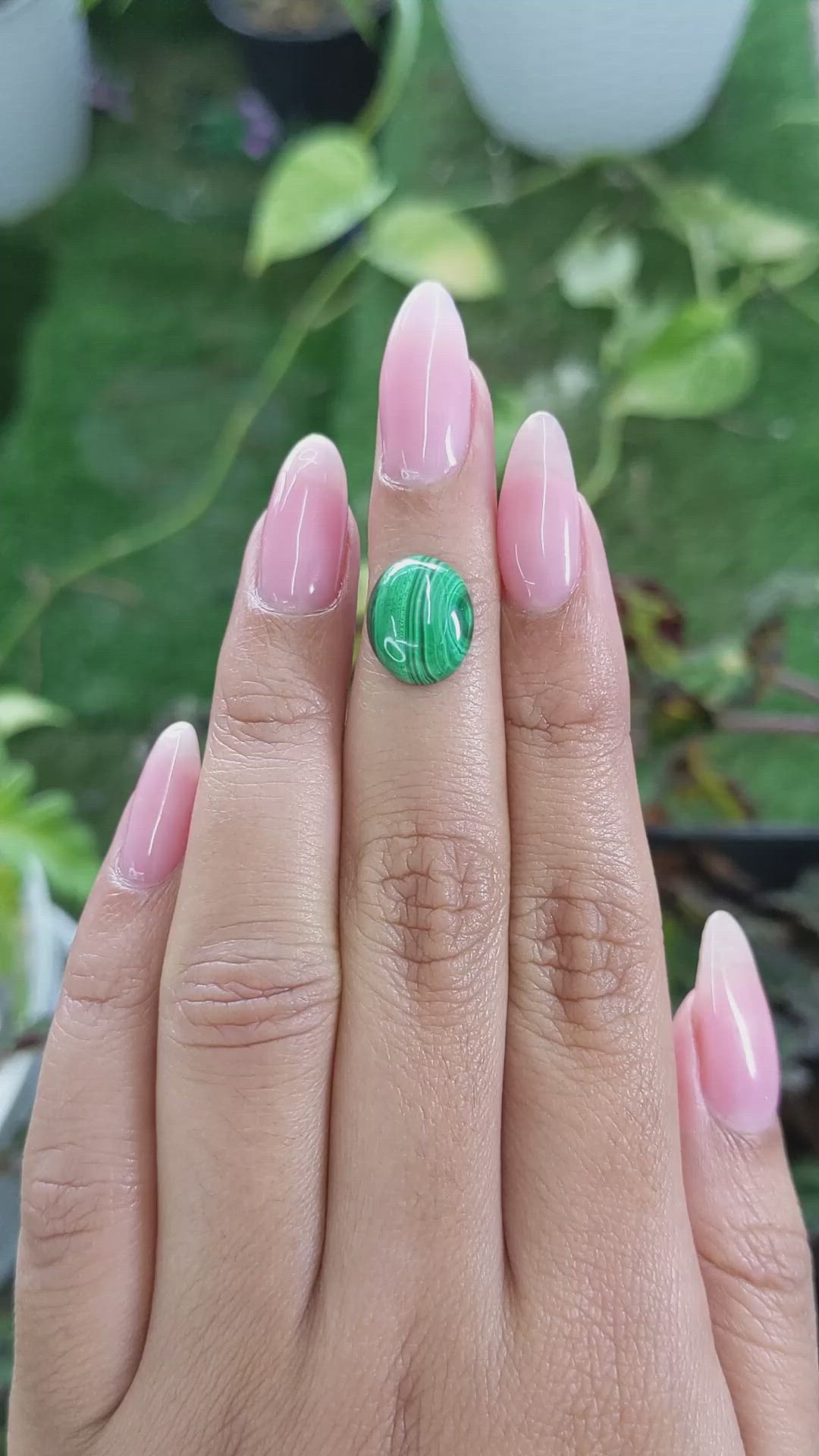 5.04 Ct. Cabochon Malachite from Russia Size Video