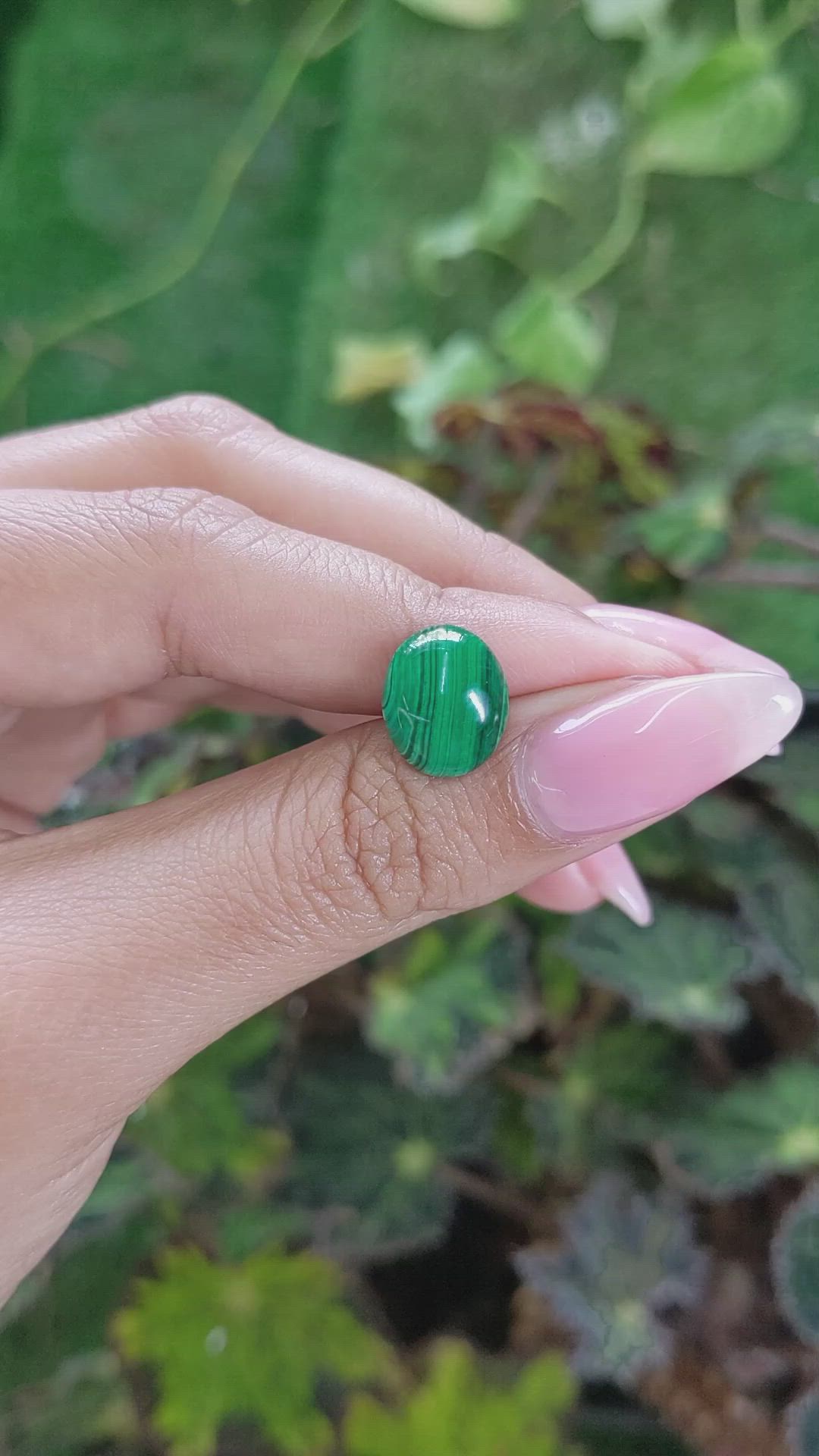 5.14 Ct. Cabochon Malachite from Russia Size Video