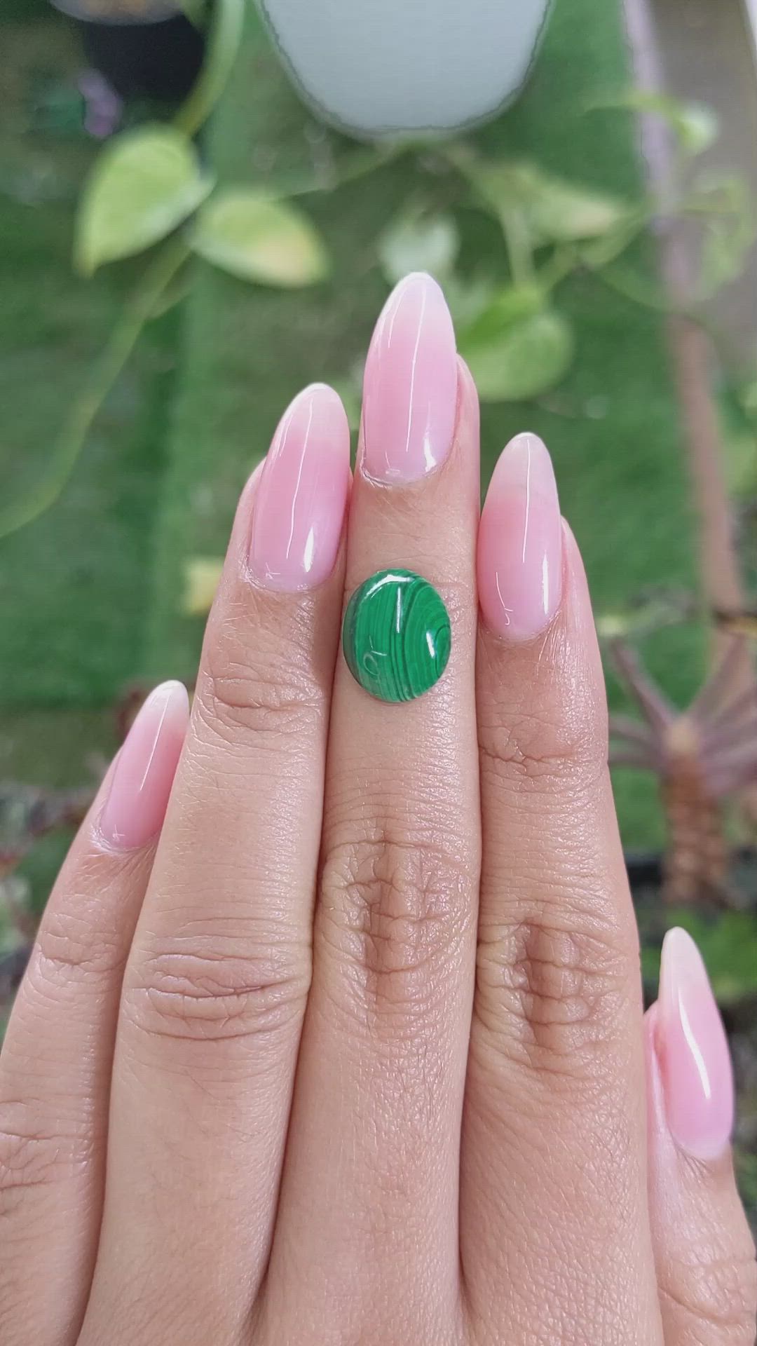 5.14 Ct. Cabochon Malachite from Russia Size Video