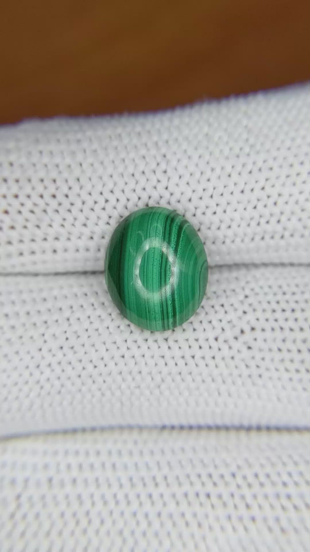 5.14 Ct. Cabochon Malachite from Russia Size Video