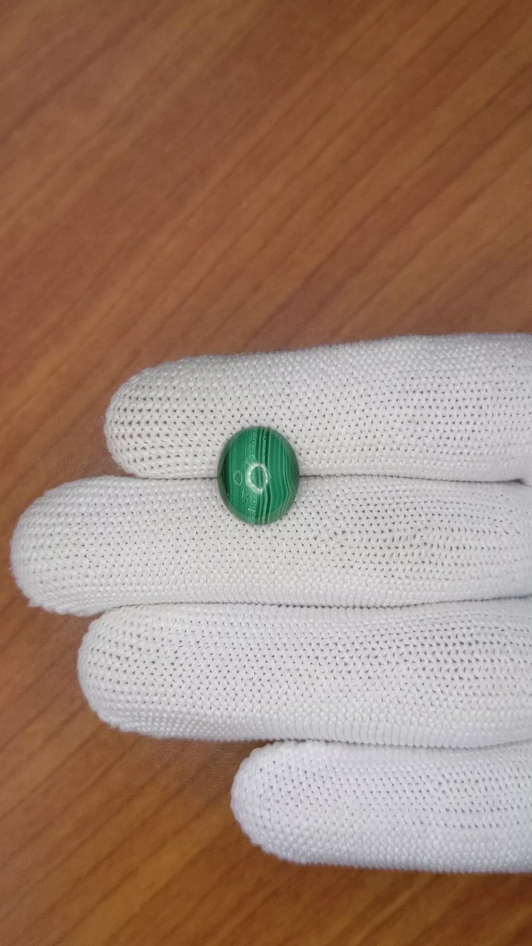 4.93 Ct. Cabochon Malachite from Russia Size Video