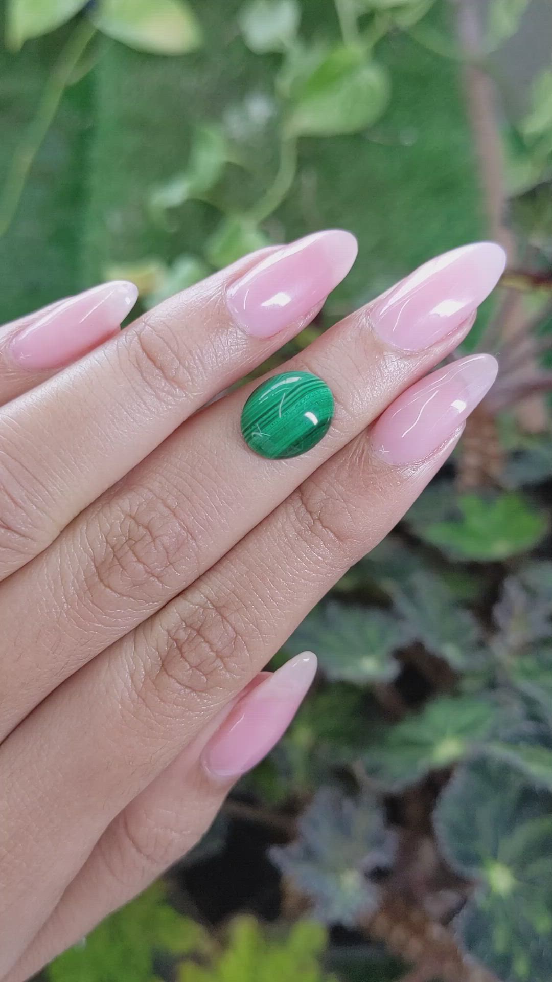 4.93 Ct. Cabochon Malachite from Russia Size Video