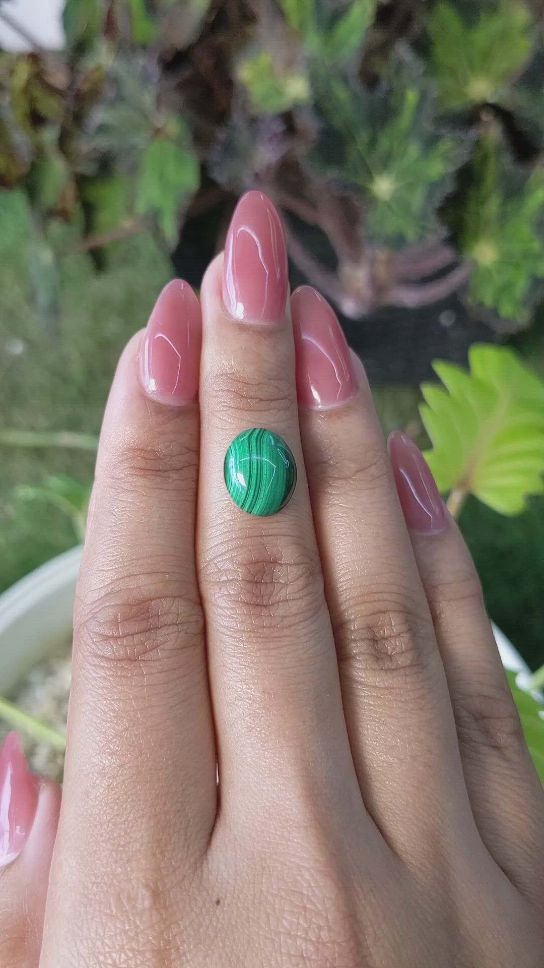 4.68 Ct. Cabochon Malachite from Russia Size Video