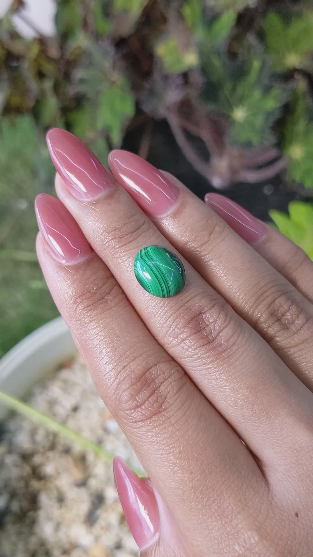 4.68 Ct. Cabochon Malachite from Russia Size Video