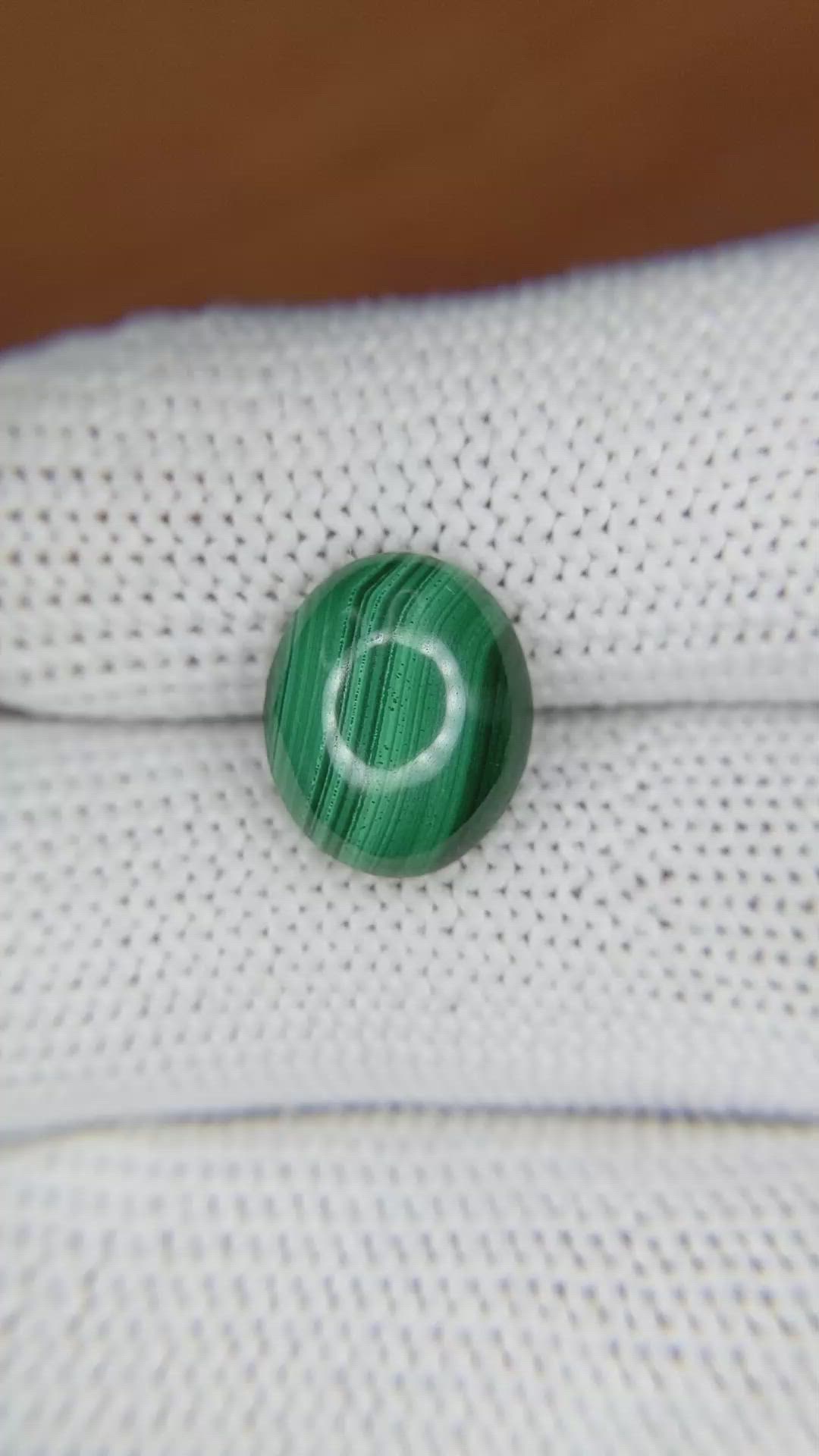 4.68 Ct. Cabochon Malachite from Russia Size Video