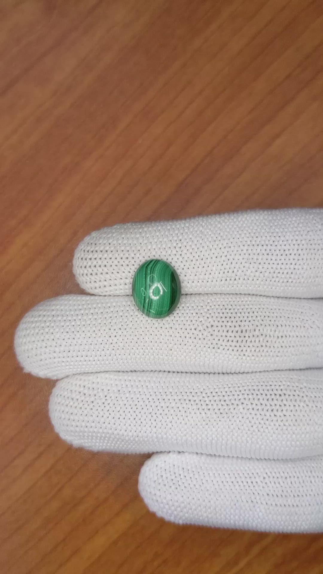 4.68 Ct. Cabochon Malachite from Russia Size Video
