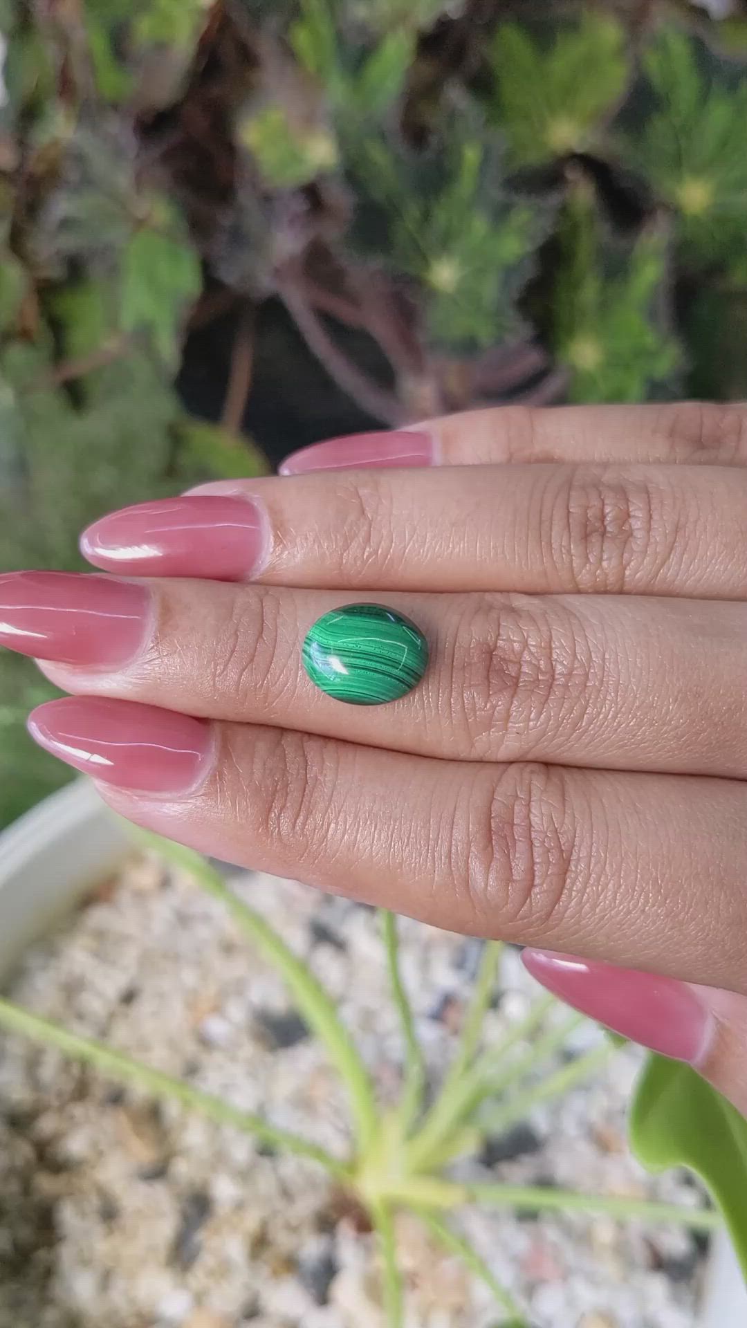 4.68 Ct. Cabochon Malachite from Russia Size Video