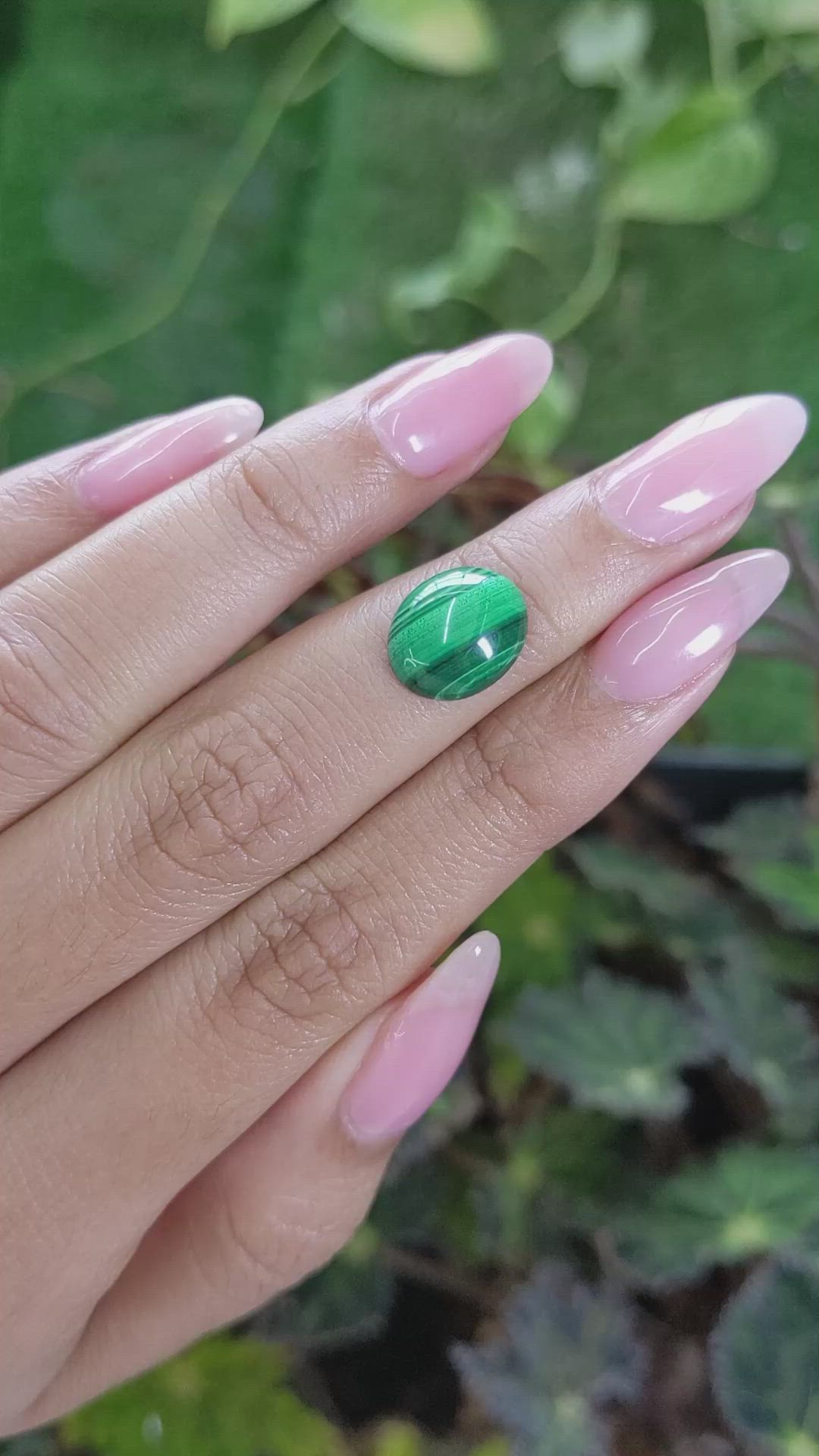 4.62 Ct. Cabochon Malachite from Russia Size Video