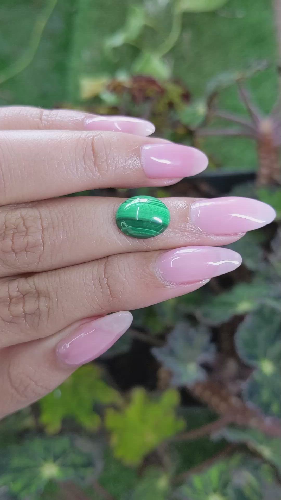 4.62 Ct. Cabochon Malachite from Russia Size Video