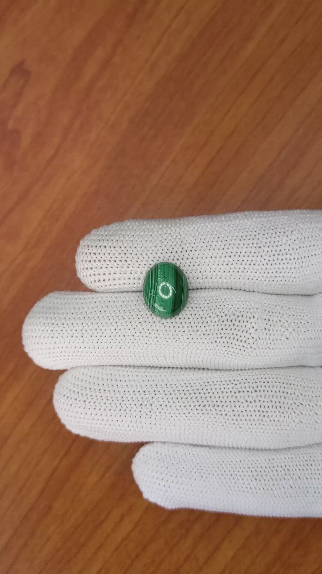 4.62 Ct. Cabochon Malachite from Russia Size Video