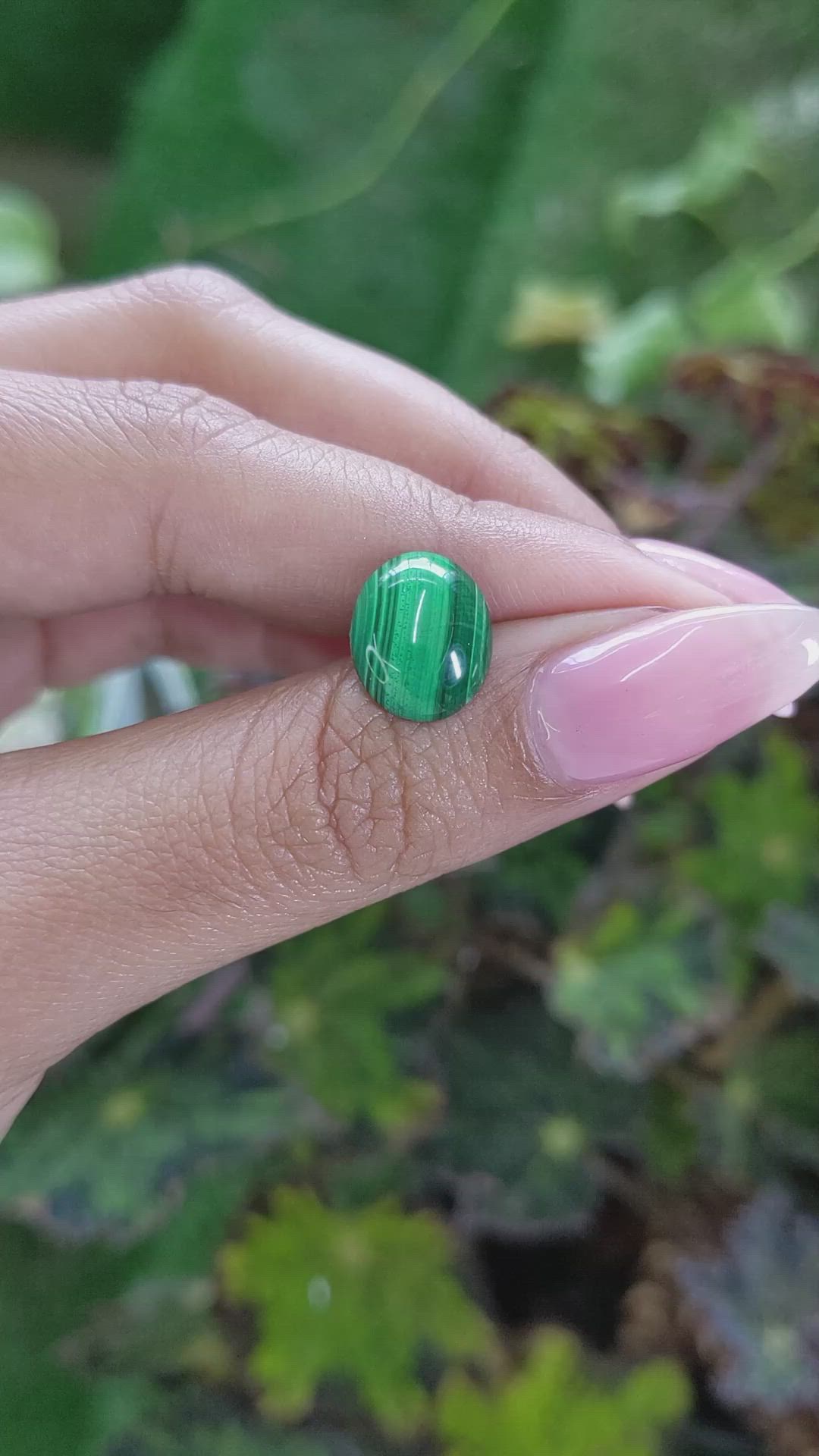 4.62 Ct. Cabochon Malachite from Russia Size Video