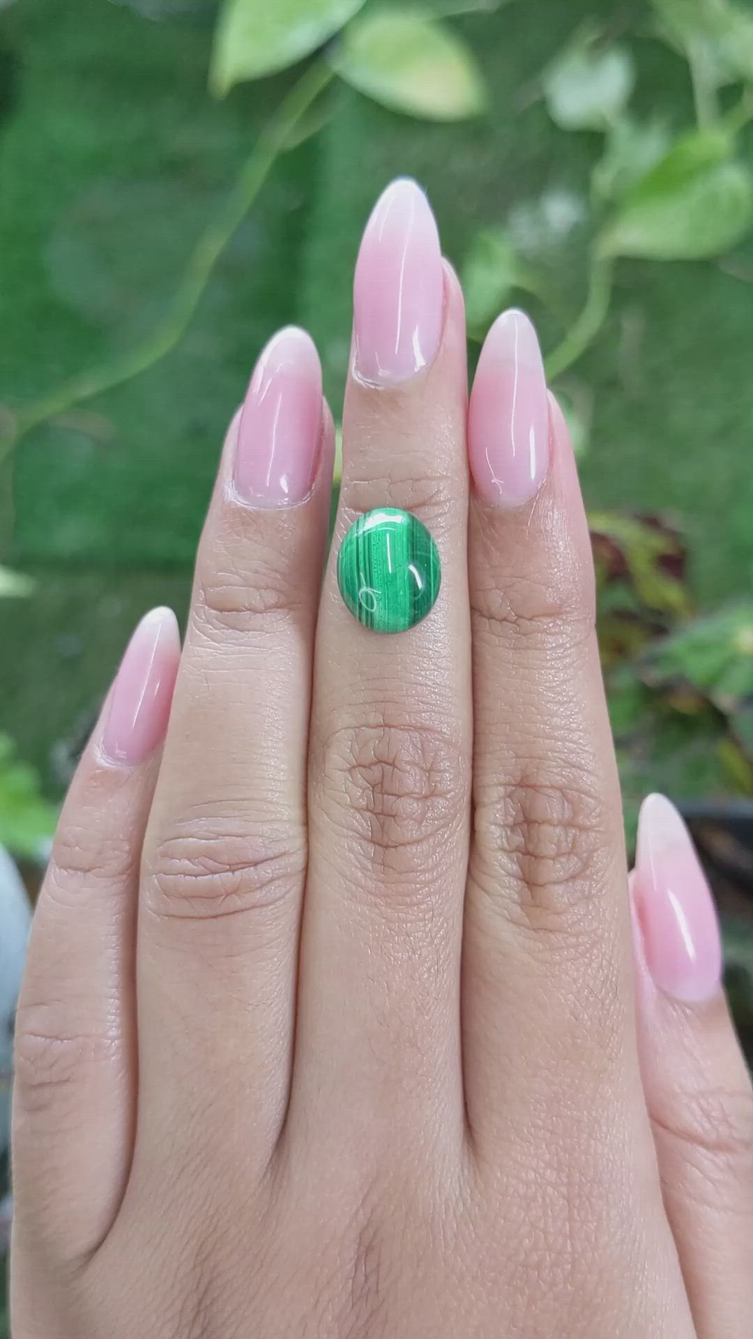 5.31 Ct. Cabochon Malachite from Russia Size Video