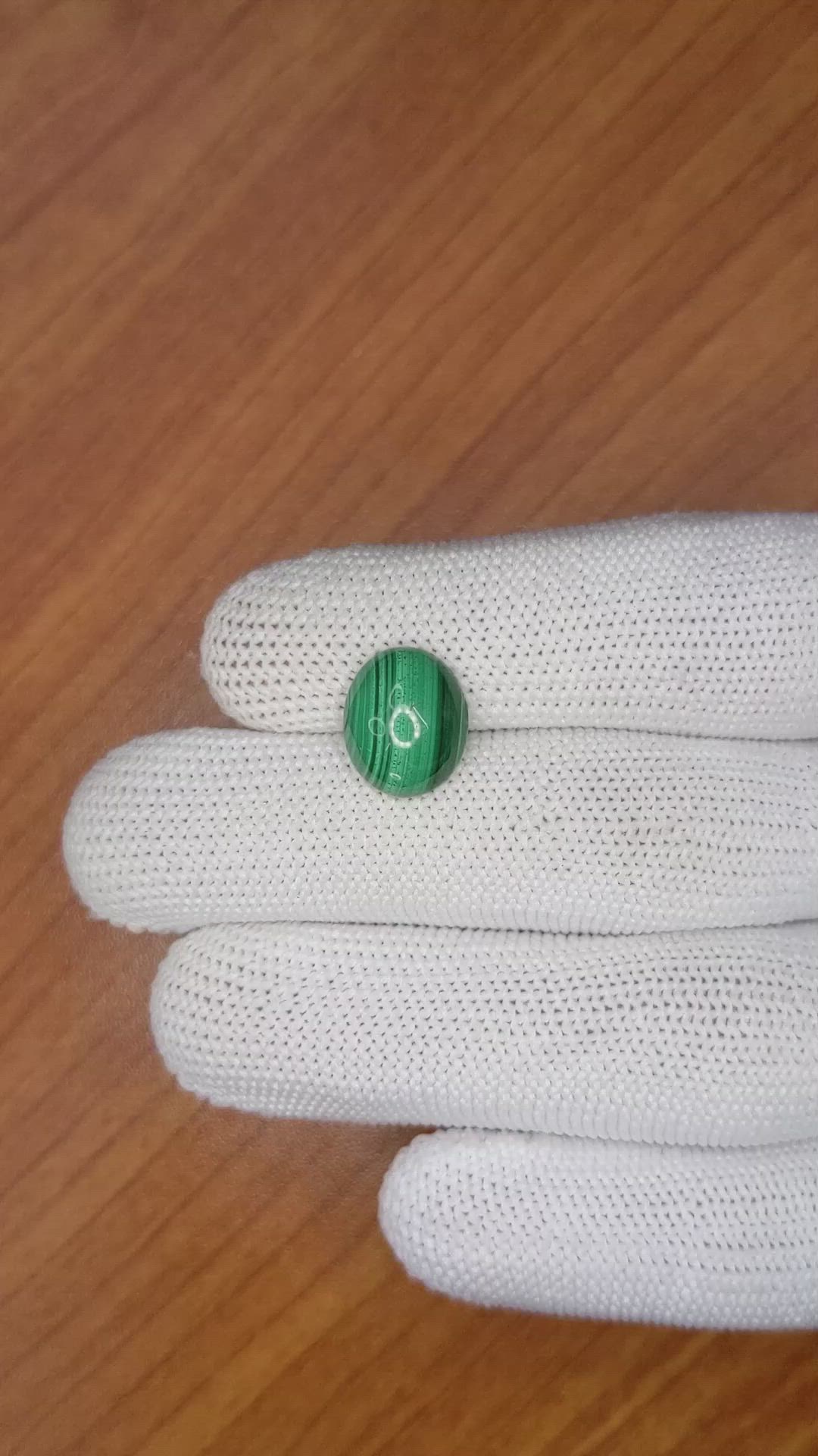 5.31 Ct. Cabochon Malachite from Russia Size Video
