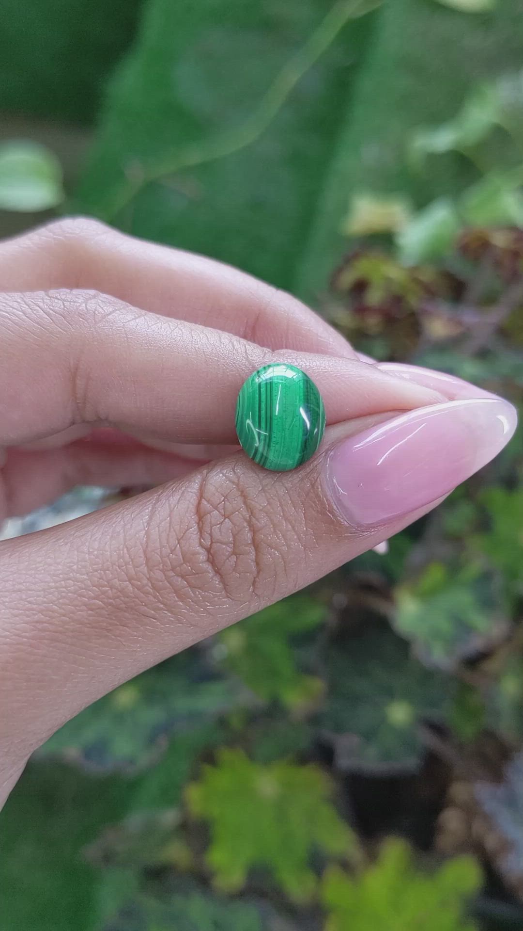 5.31 Ct. Cabochon Malachite from Russia Size Video