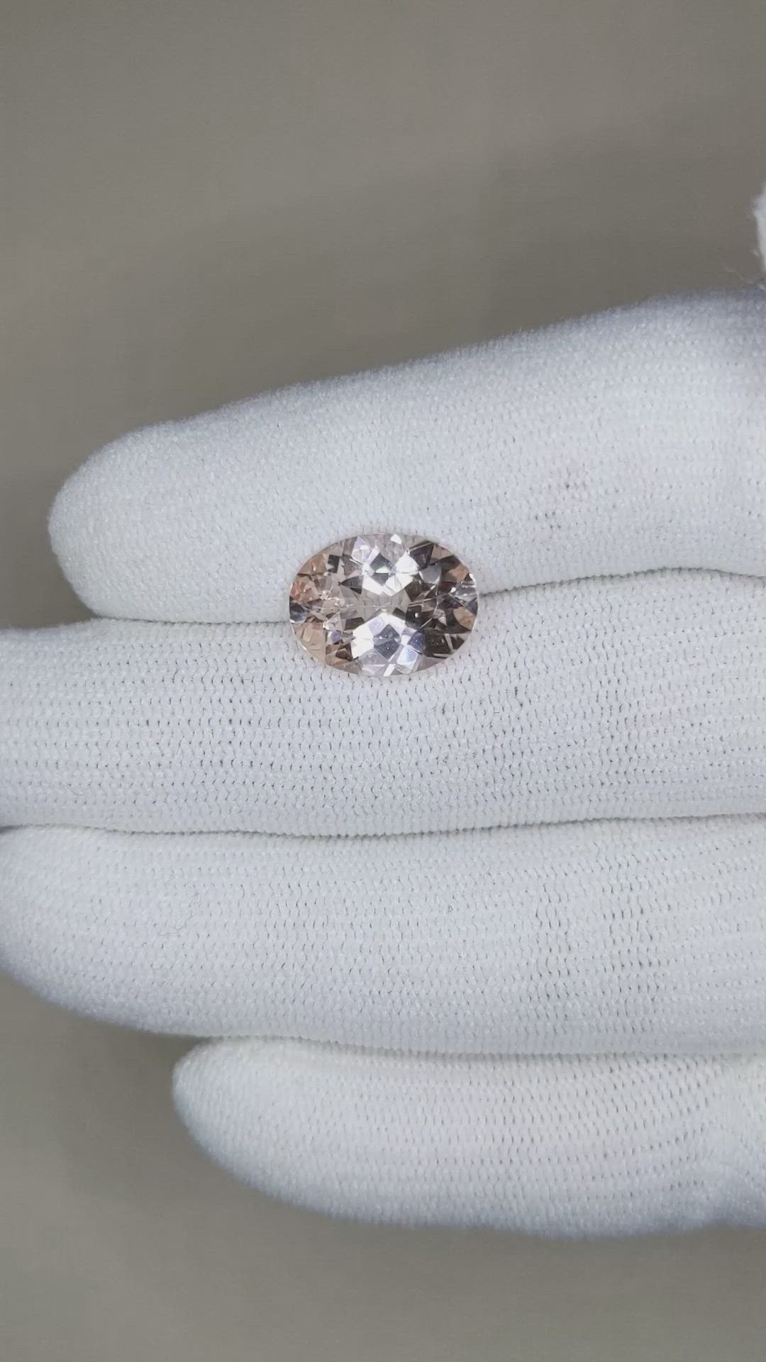 3.91 Ct. Morganite from Brazil Size Video