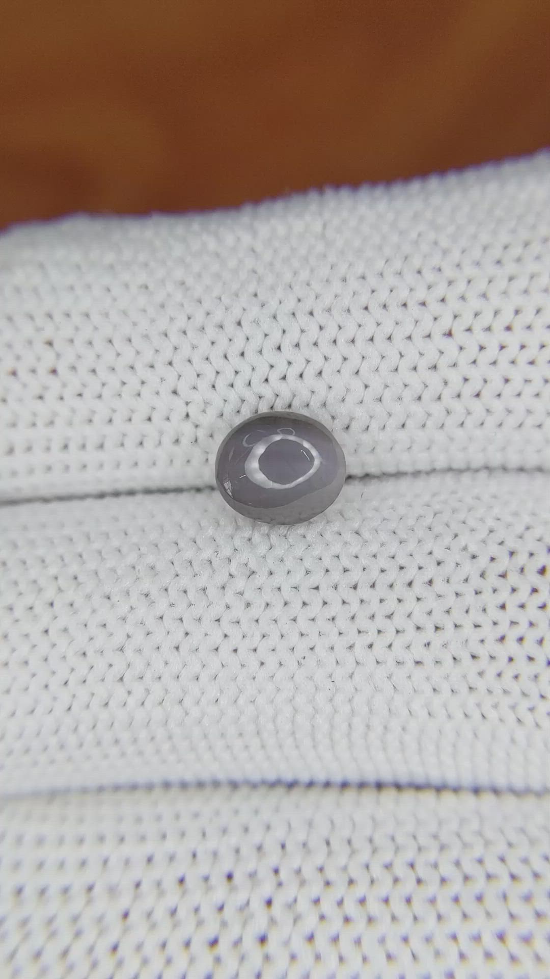 1.44 Ct. Purple Cabochon Cat’s Eye Apatite from Ceylon (Sri Lanka) Size Video