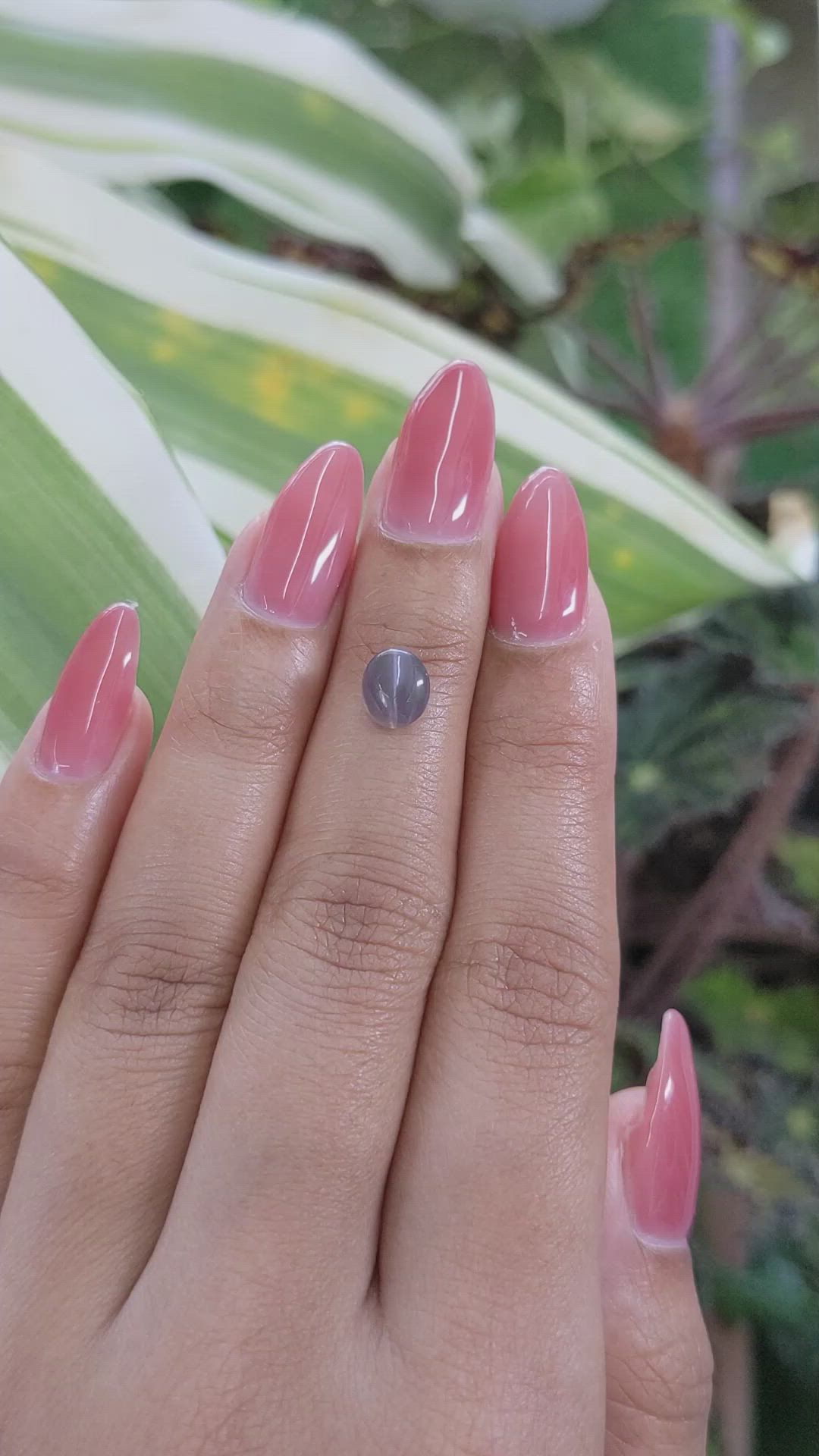 1.44 Ct. Purple Cabochon Cat’s Eye Apatite from Ceylon (Sri Lanka) Size Video