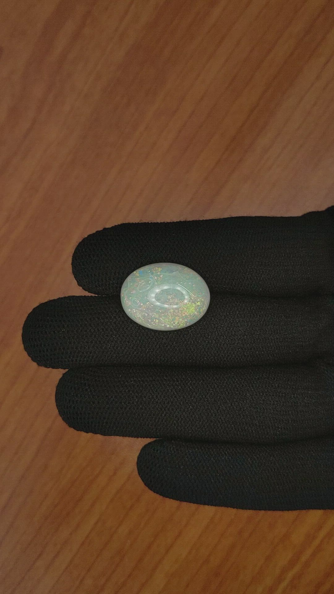11.39 Ct. Cabochon White Opal from Australia Size Video