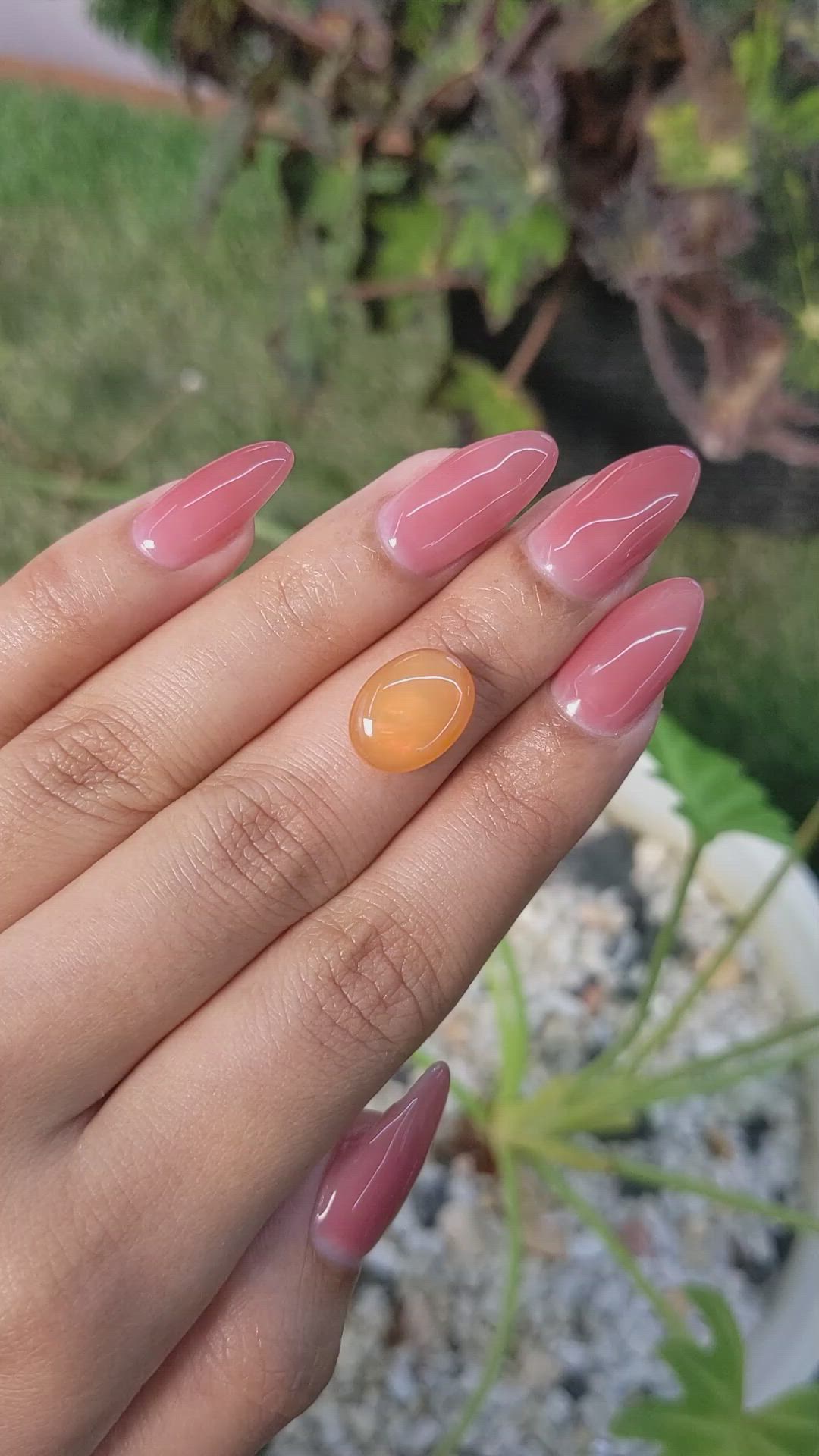 3.40 Ct. Cabochon Jelly Opal from Australia Size Video