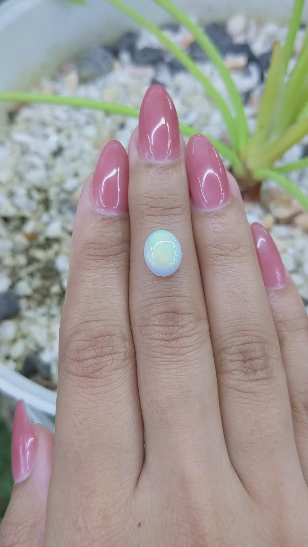 1.48 Ct. Cabochon White Opal from Australia Size Video