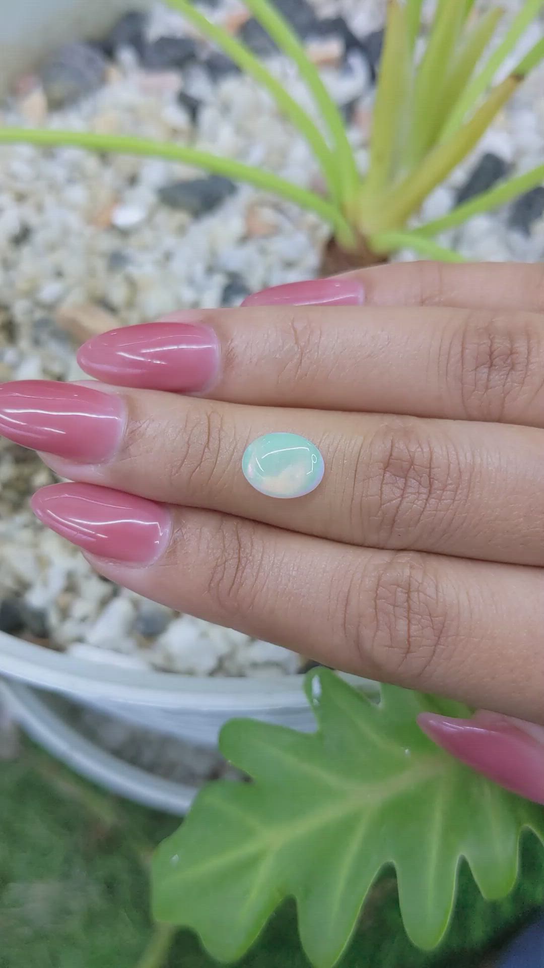 1.48 Ct. Cabochon White Opal from Australia Size Video