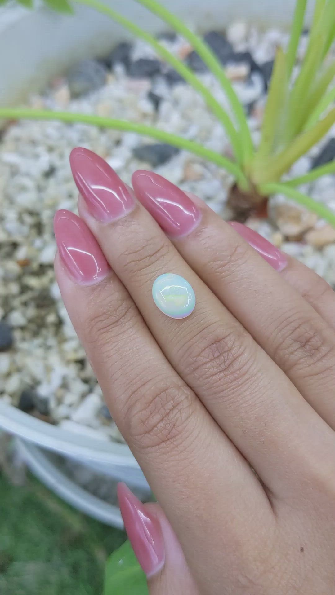 1.48 Ct. Cabochon White Opal from Australia Size Video