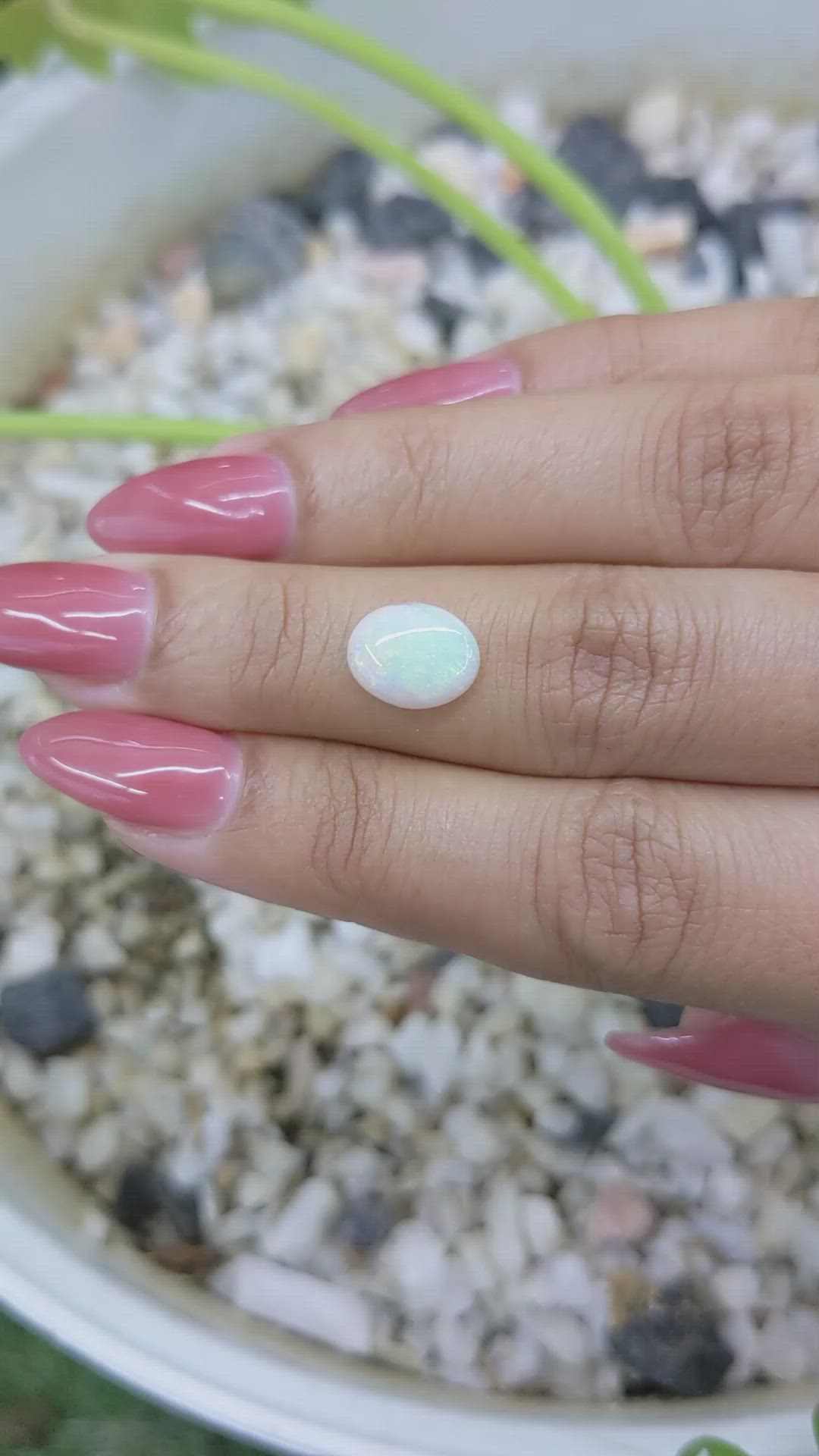 1.30 Ct. Cabochon White Opal from Australia Size Video
