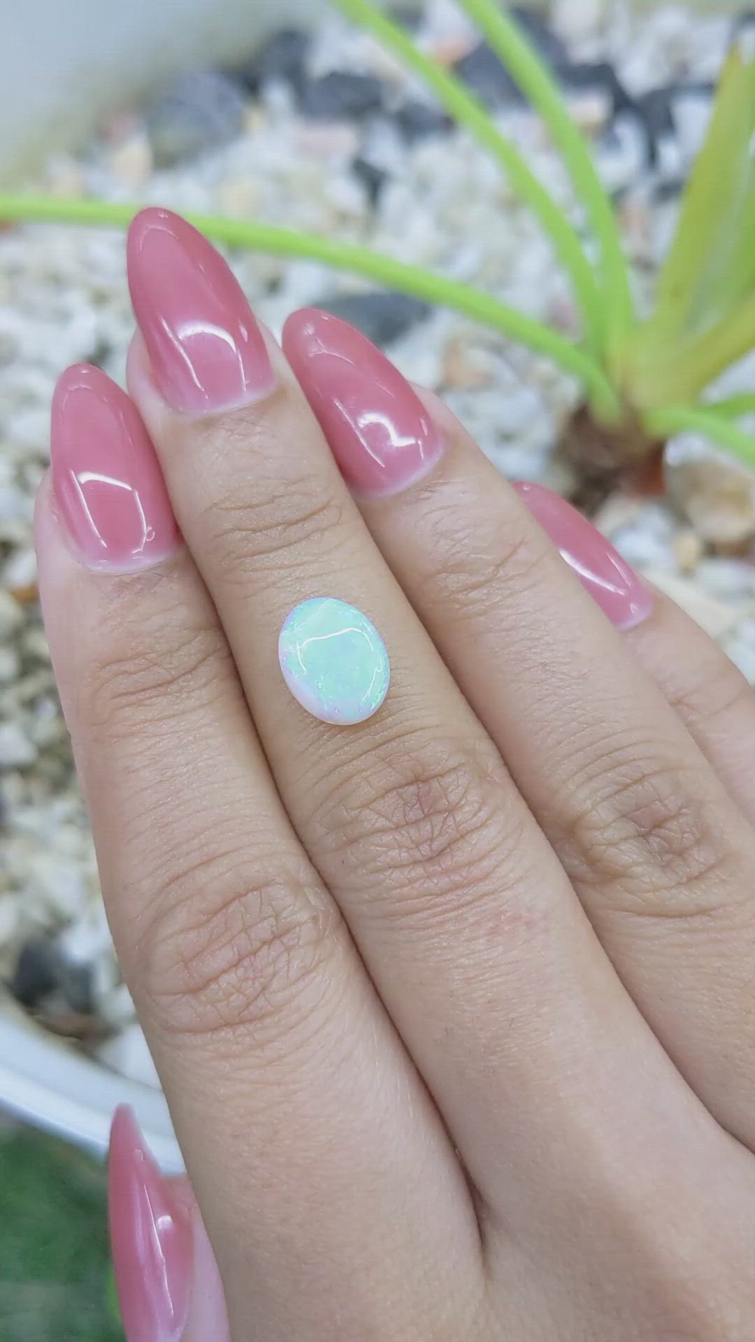 1.52 Ct. Cabochon White Opal from Australia Size Video