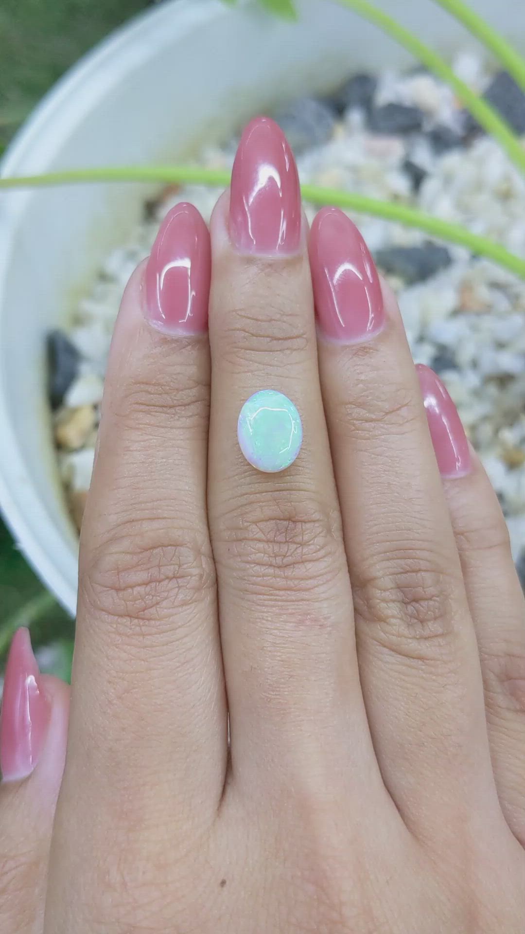 1.52 Ct. Cabochon White Opal from Australia Size Video