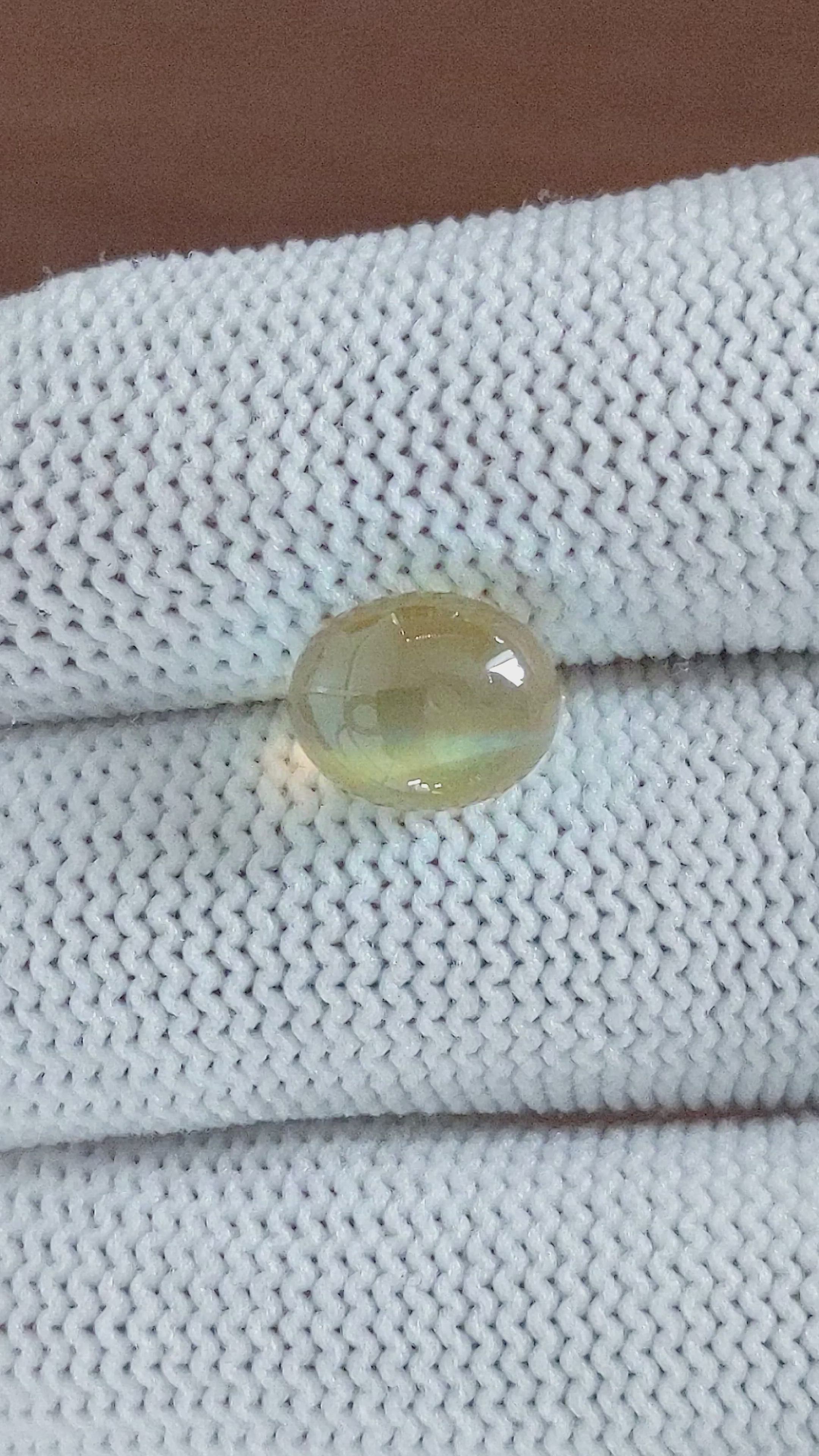 5.09 Ct. Cabochon Chrysoberyl from Ceylon (Sri Lanka) Size Video