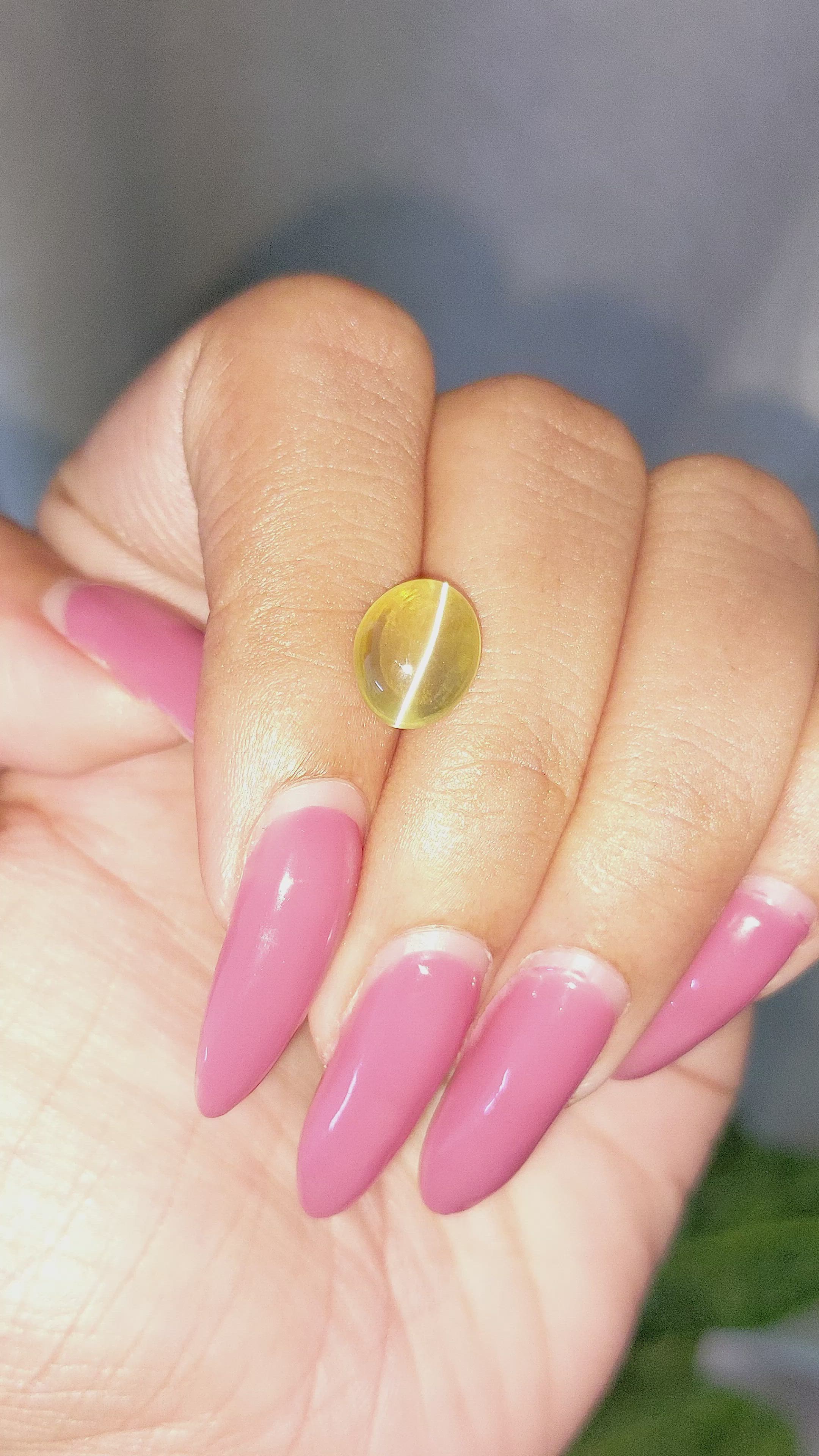 5.09 Ct. Cabochon Chrysoberyl from Ceylon (Sri Lanka) Size Video