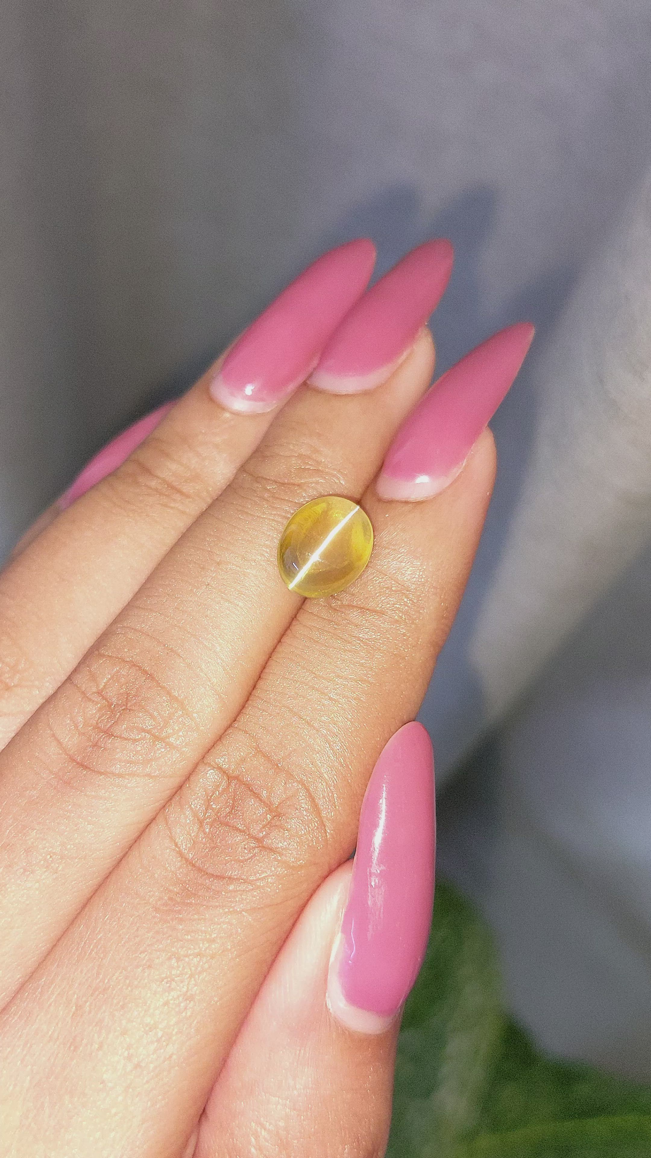 5.09 Ct. Cabochon Chrysoberyl from Ceylon (Sri Lanka) Size Video