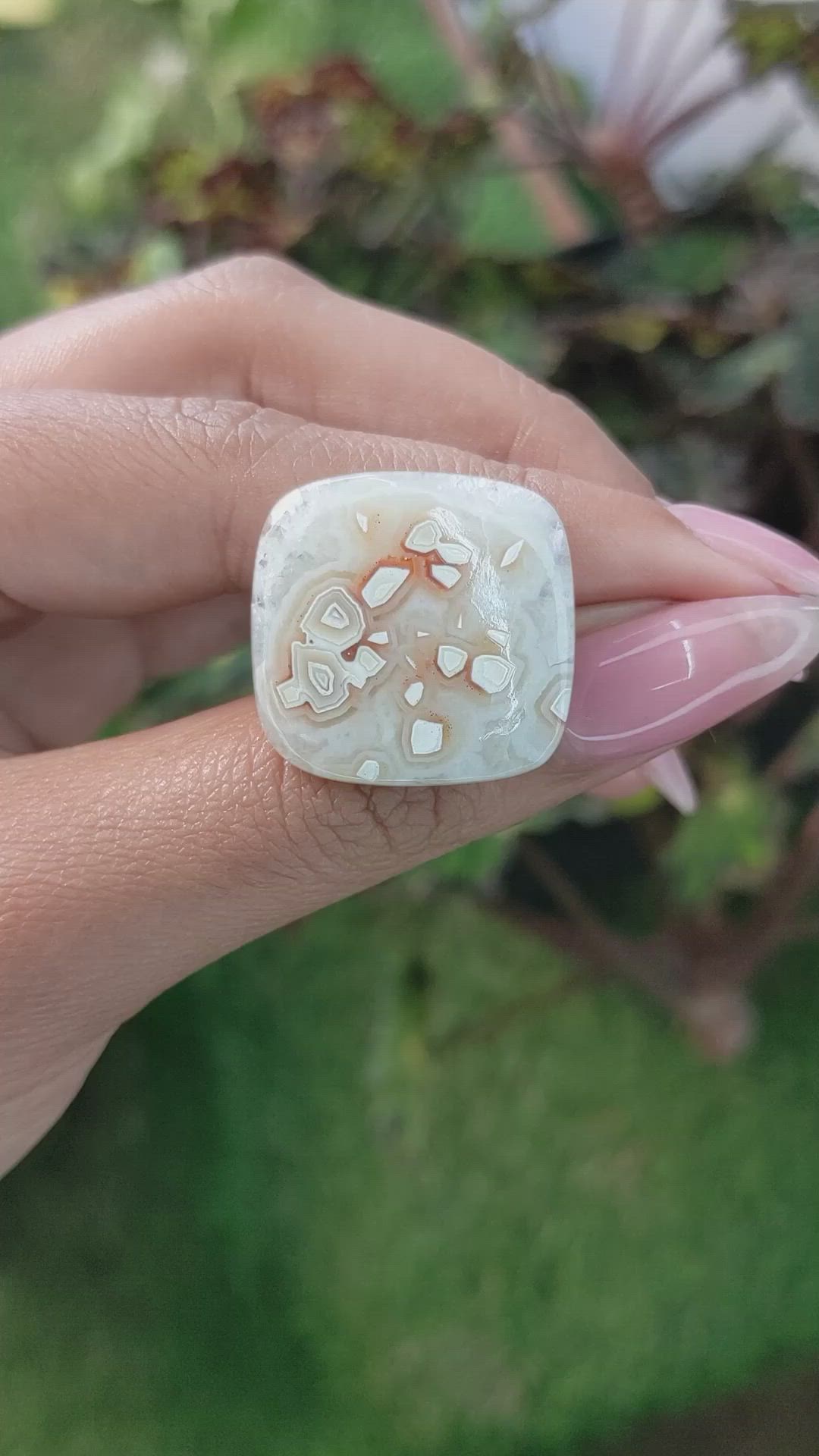 26.95 Ct. Cabochon White Opal from Madagascar Size Video