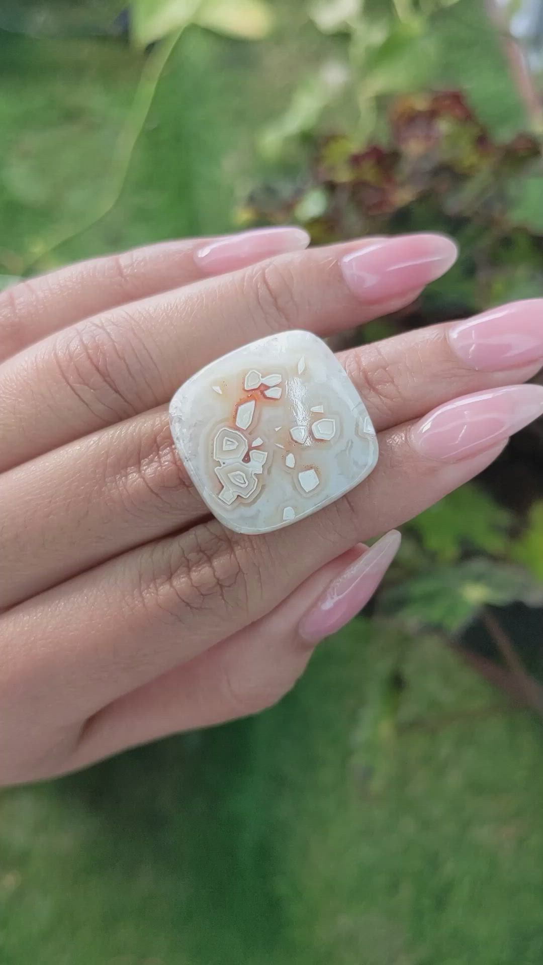 26.95 Ct. Cabochon White Opal from Madagascar Size Video