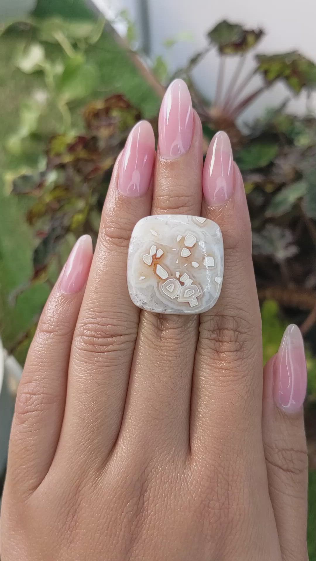 26.95 Ct. Cabochon White Opal from Madagascar Size Video