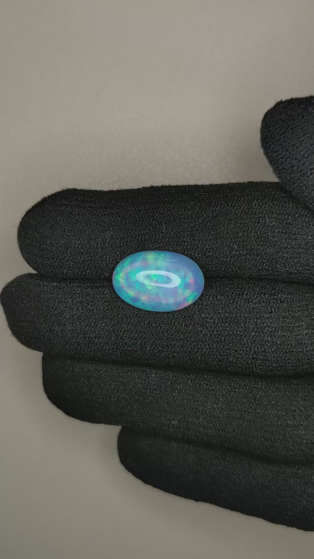 2.95 Ct. Cabochon White Opal from Australia Size Video