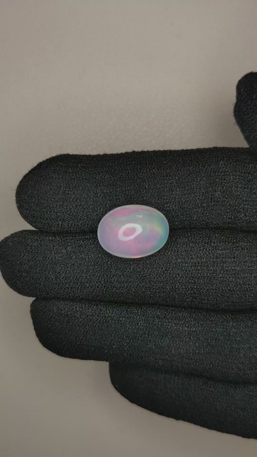 4.85 Ct. Cabochon White Opal from Australia Size Video