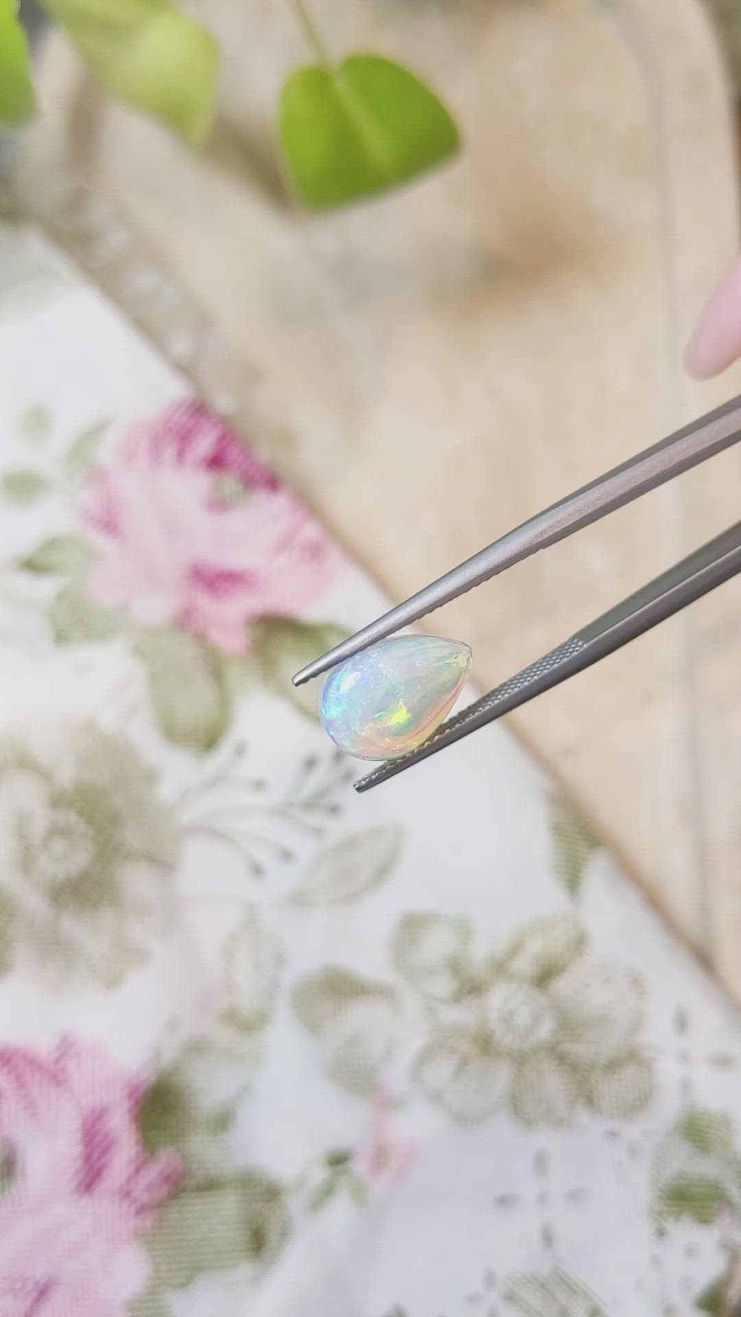 2.12 Ct. Cabochon White Opal from Australia Size Video