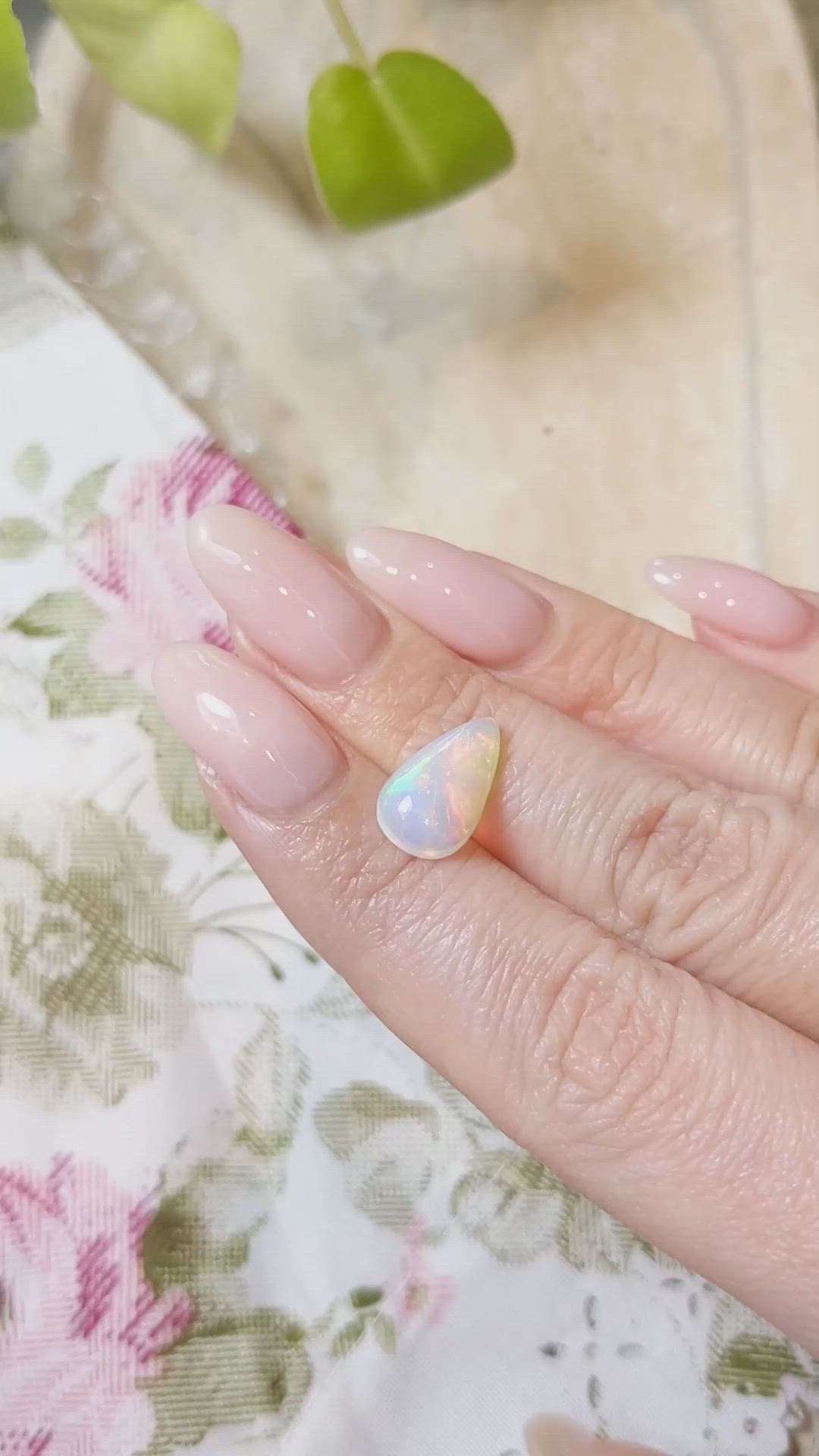 2.36 Ct. Cabochon White Opal from Australia Size Video