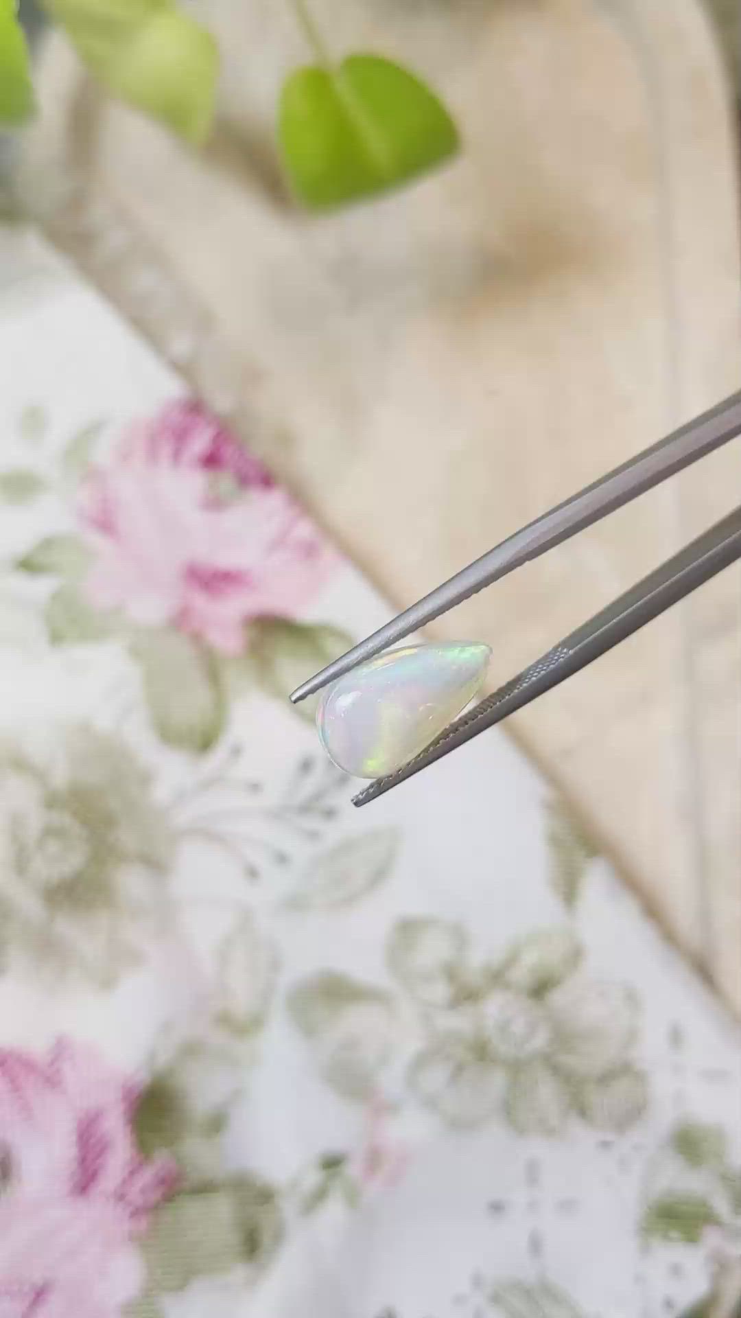 2.36 Ct. Cabochon White Opal from Australia Size Video