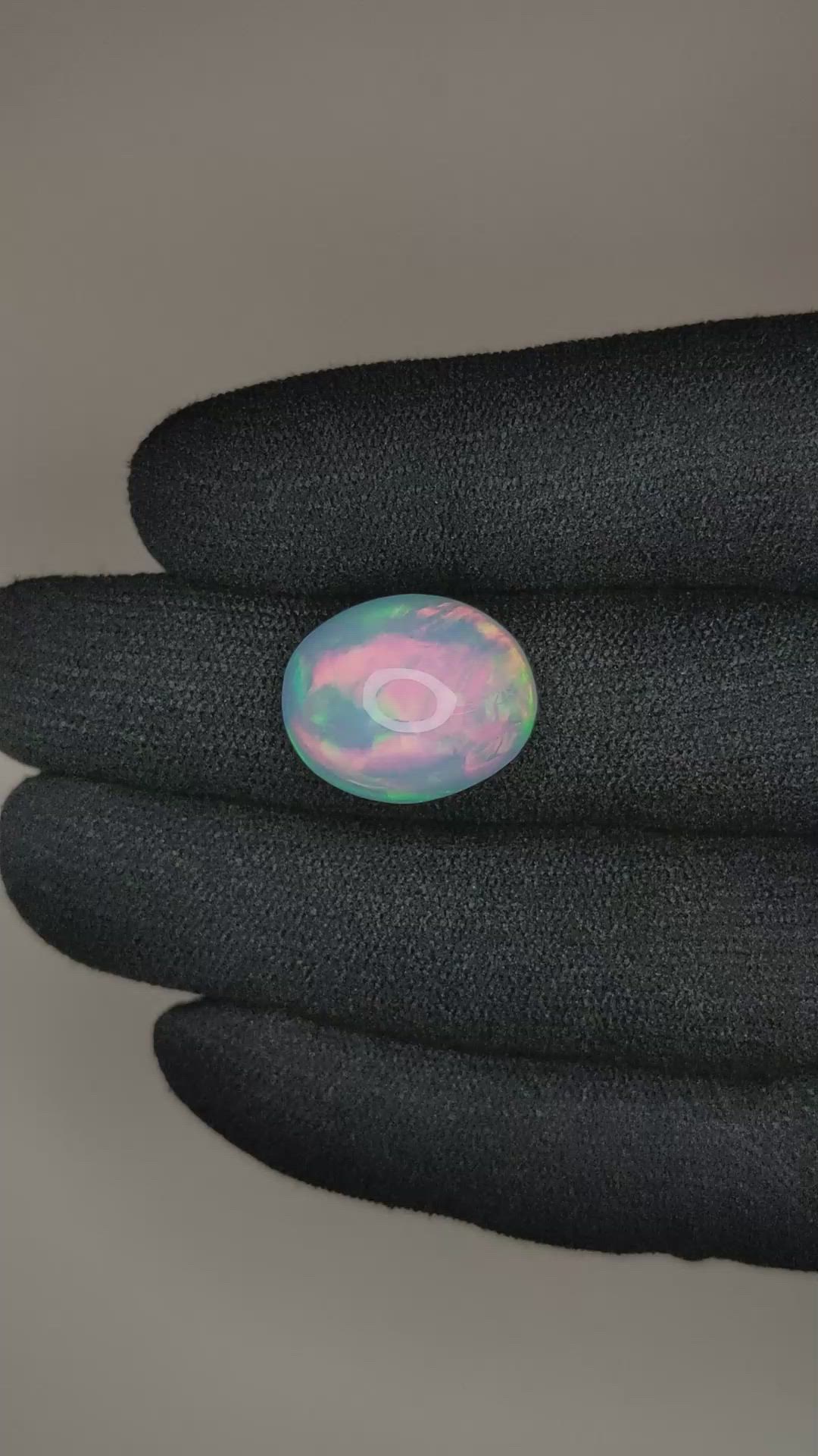 8.71 Ct. Cabochon White Opal from Australia Size Video