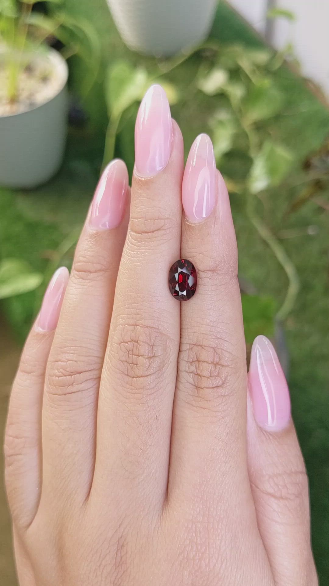 2.52 Ct. Garnet from Ceylon (Sri Lanka) Size Video