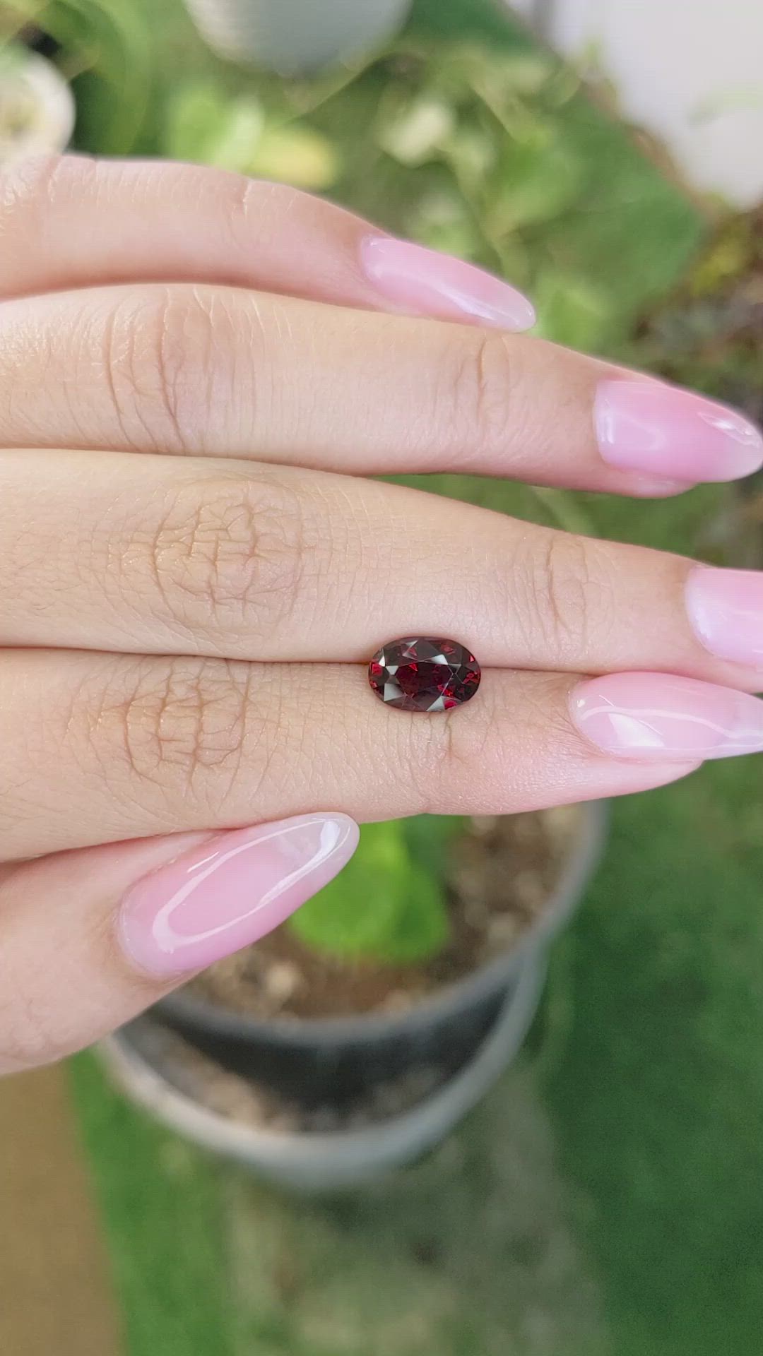 2.52 Ct. Garnet from Ceylon (Sri Lanka) Size Video