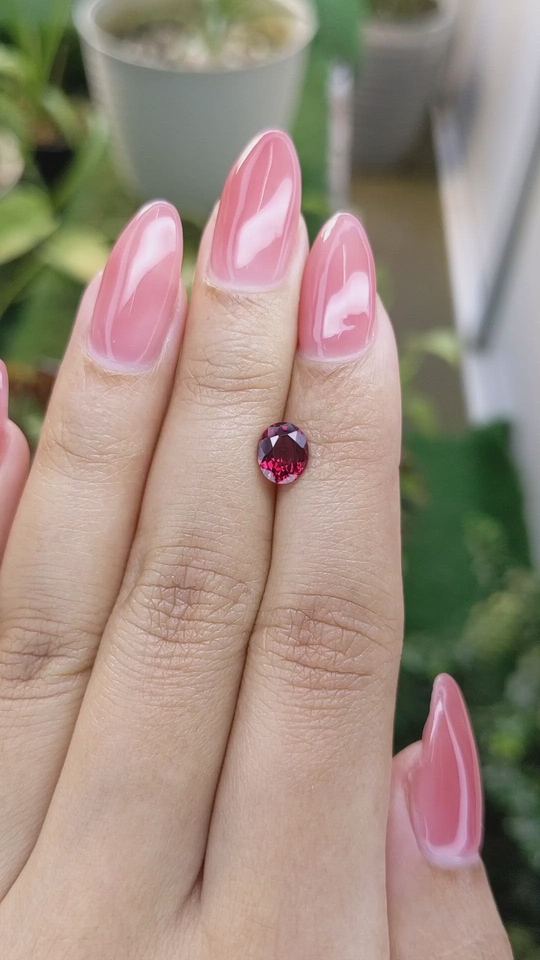 1.25 Ct. Garnet from Ceylon (Sri Lanka) Size Video