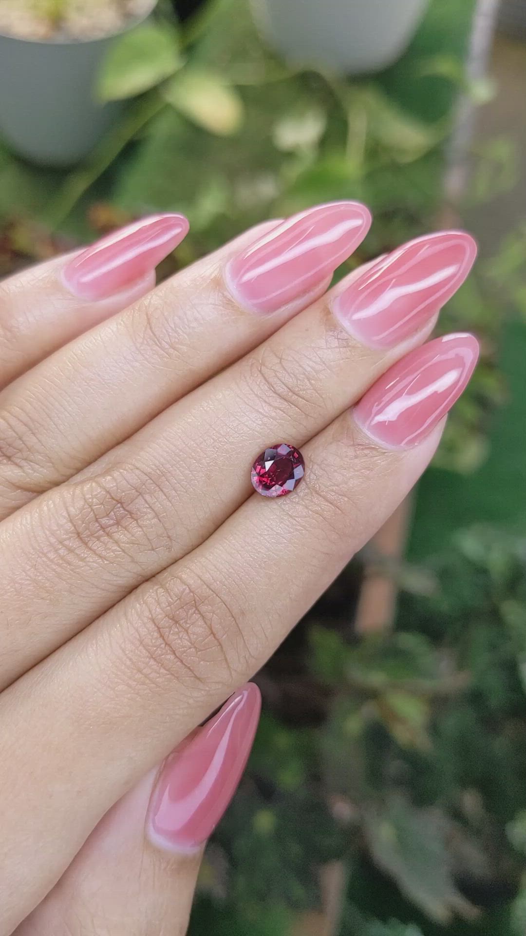 1.25 Ct. Garnet from Ceylon (Sri Lanka) Size Video