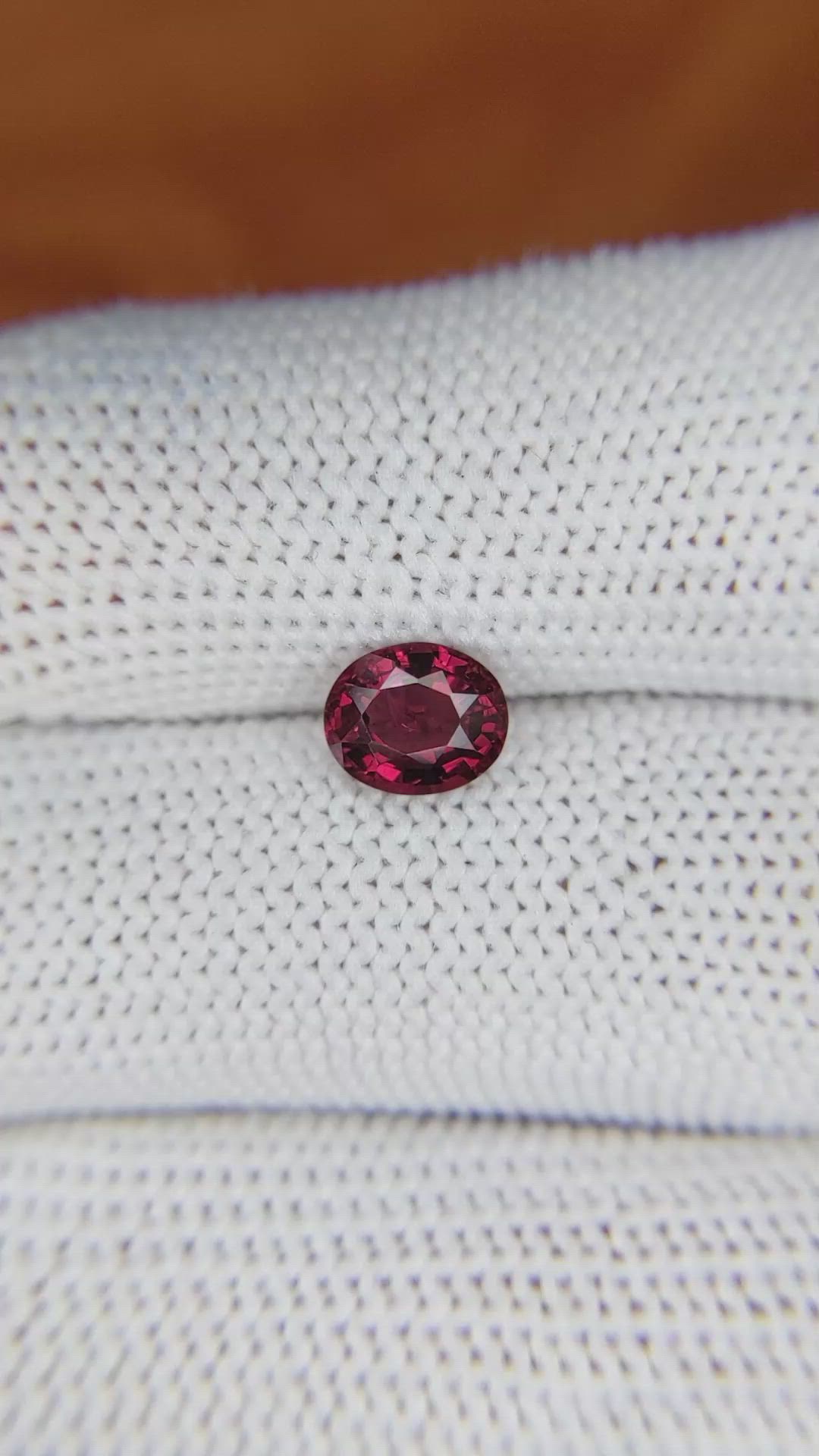 1.25 Ct. Garnet from Ceylon (Sri Lanka) Size Video