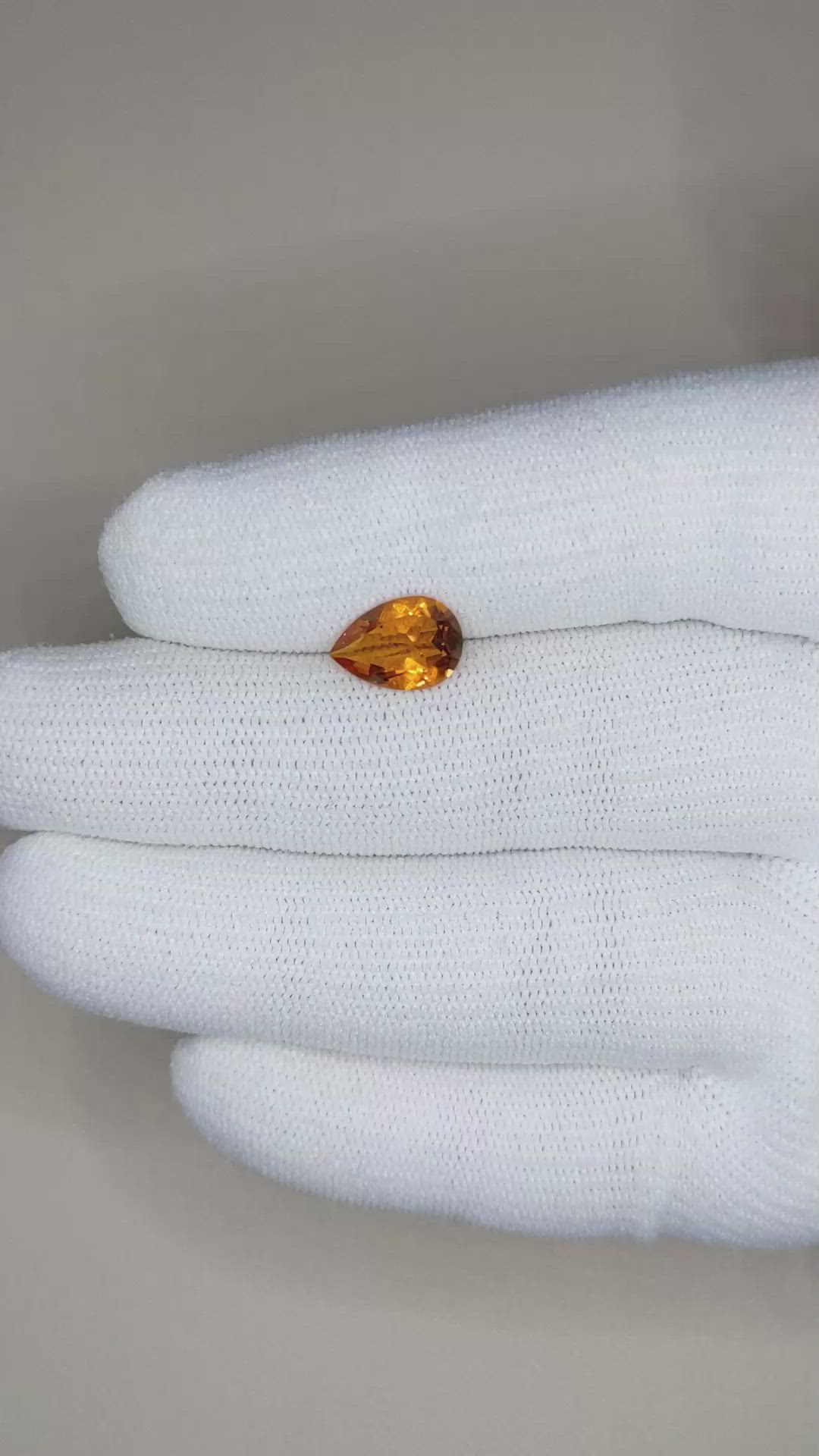 1.56 Ct. Madeira Citrine from Brazil Size Video