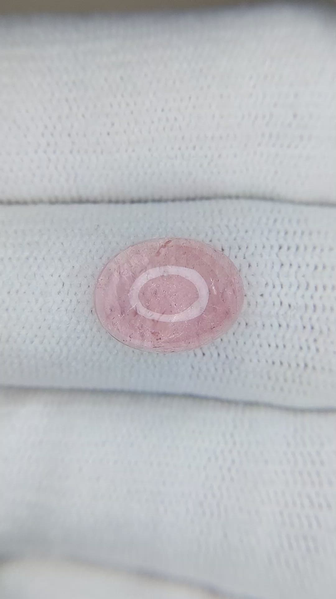 4.26 Ct. Cabochon Morganite from Brazil Size Video