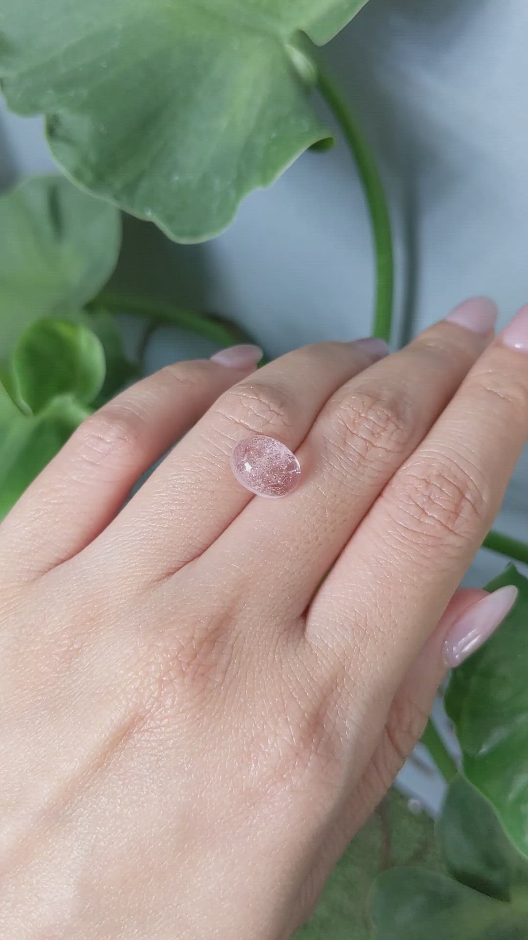 4.26 Ct. Cabochon Morganite from Brazil Size Video